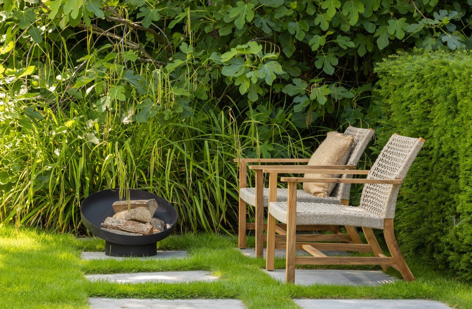 Garden armchair cooper wood