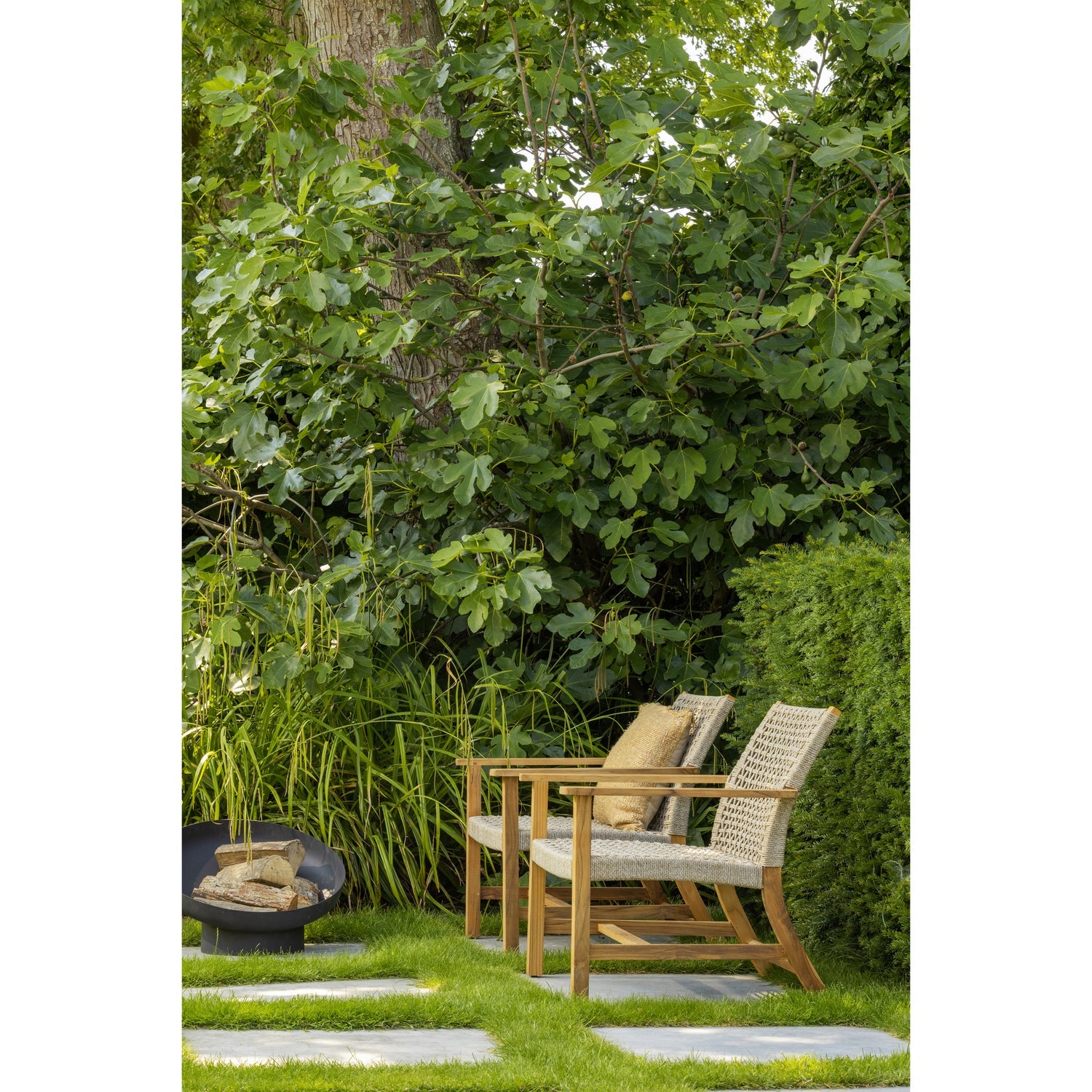 Garden armchair cooper wood