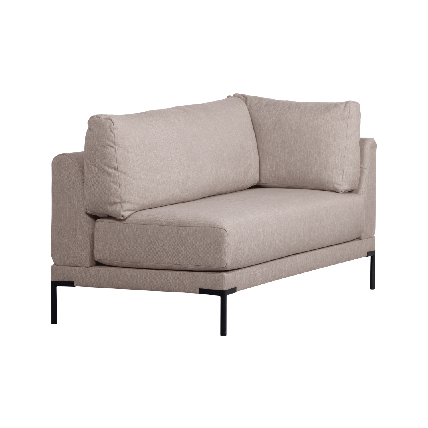 Left-sided chaise longue COUPLE DINING BENCH beige