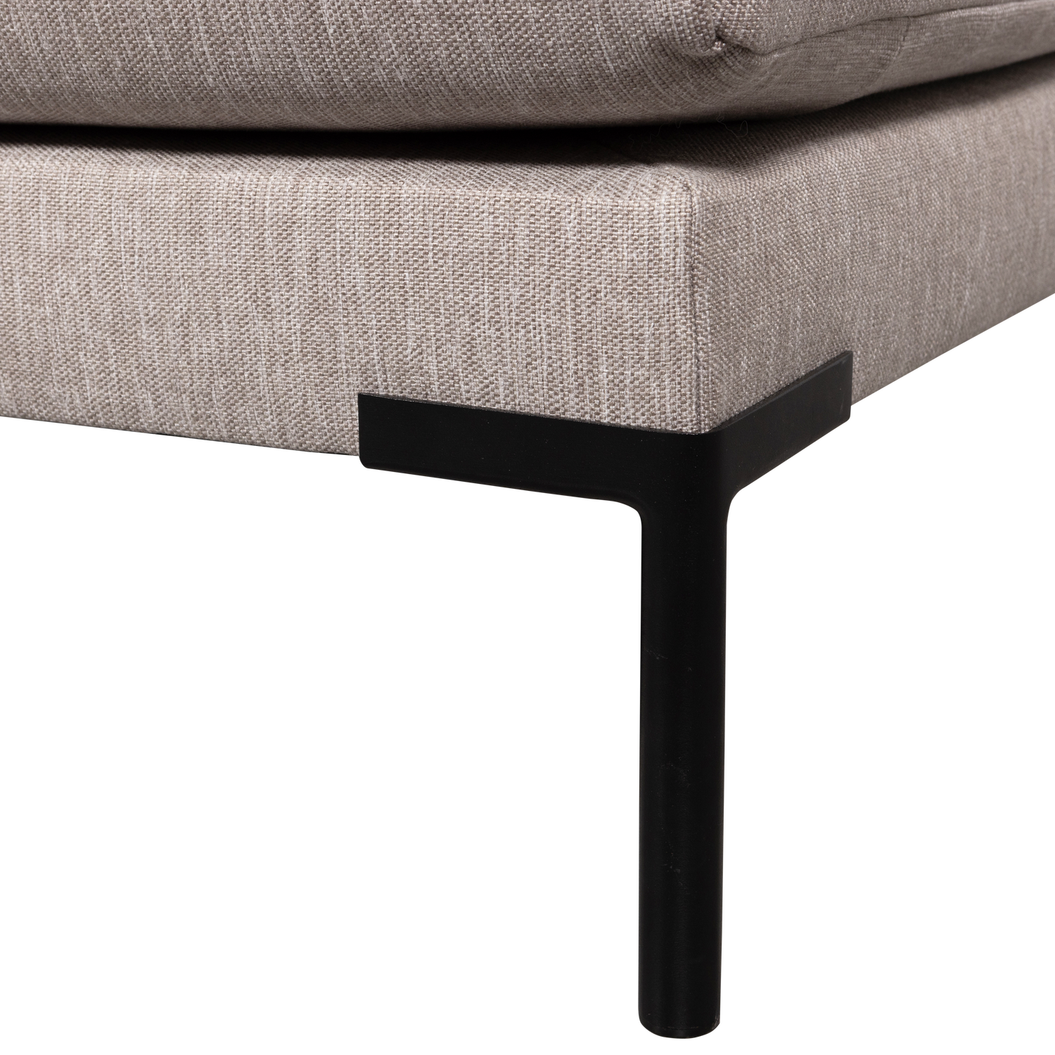 Right-facing chaise longue COUPLE DINING BENCH beige
