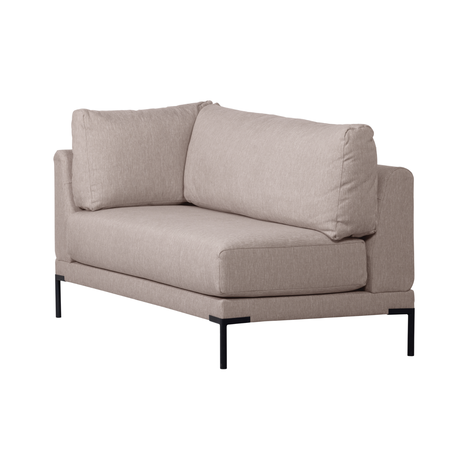 Right-facing chaise longue COUPLE DINING BENCH beige