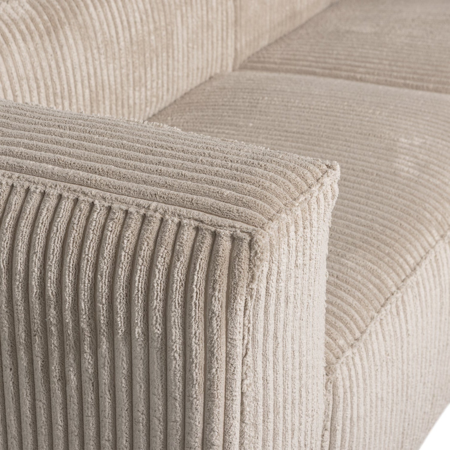 RECHTEN -SANDEL Eckbean Beige Corduroy