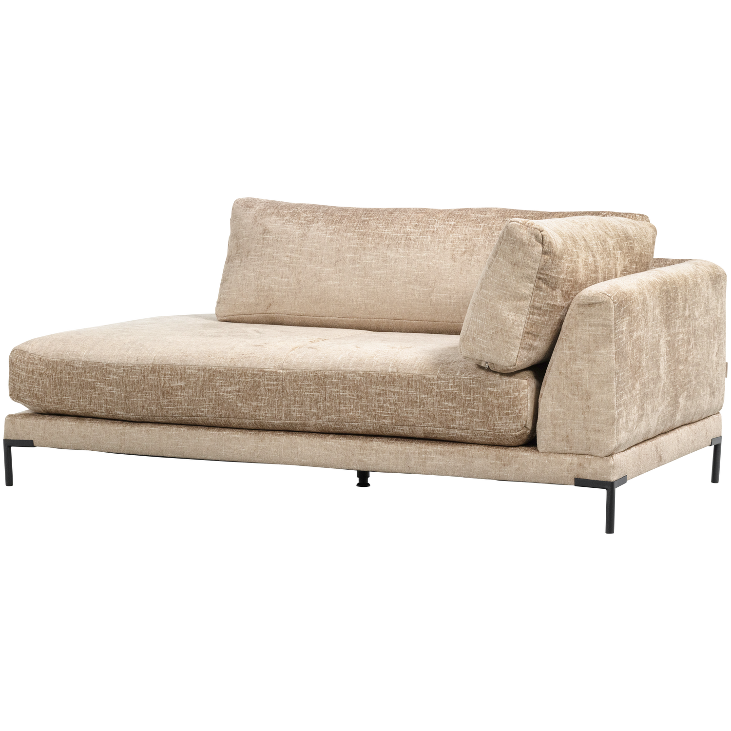 Right-facing chaise longue COUPLE beige mélange