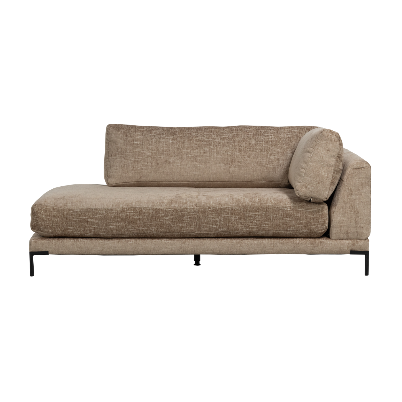 Right-facing chaise longue COUPLE brown mélange
