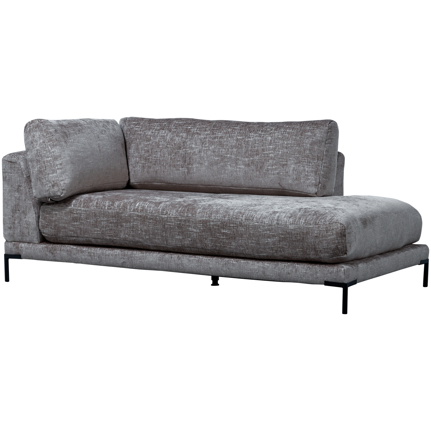 Left-facing chaise longue COUPLE denim mélange