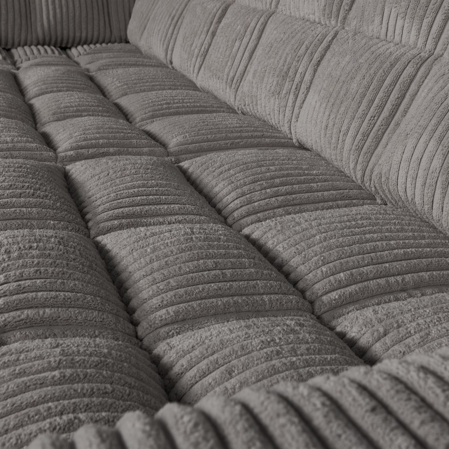 Left Corner Sofa SECOND DATE Gray Corduroy