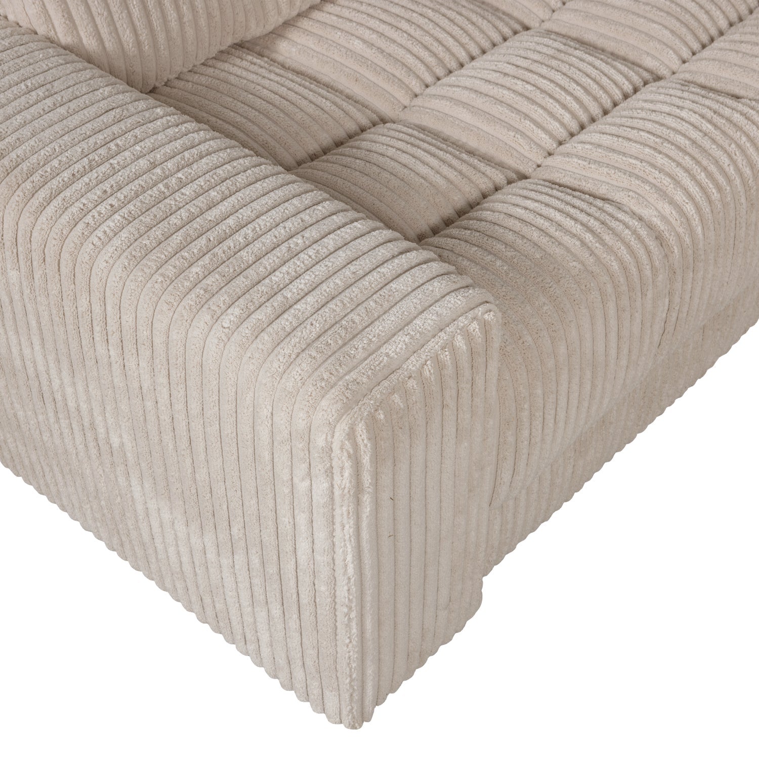 Linksseitiges Ecksofa SECOND DATE in beigem Cordstoff