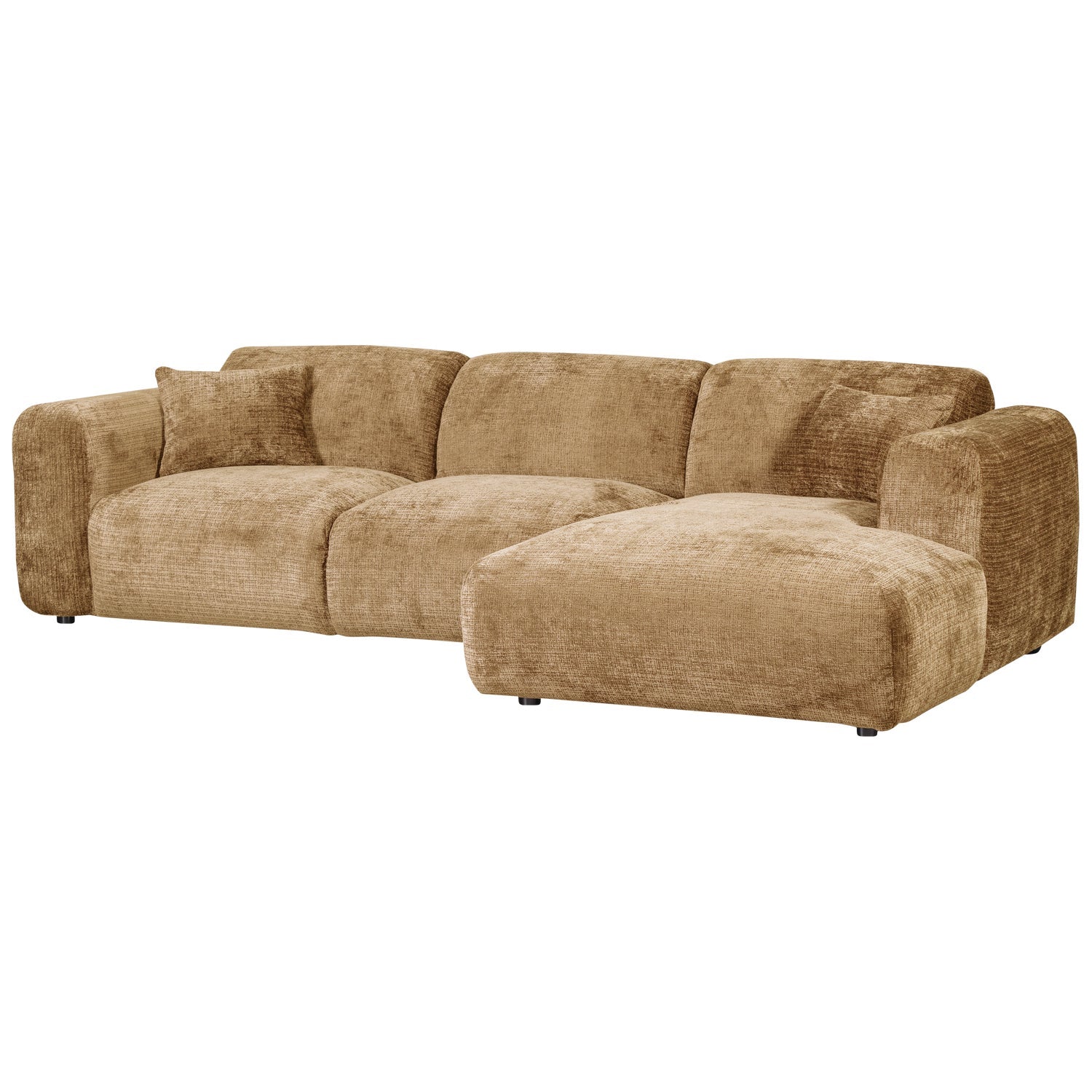 Modularer rechtsseitiger Ecksofa CLOUD in Honigfarbe
