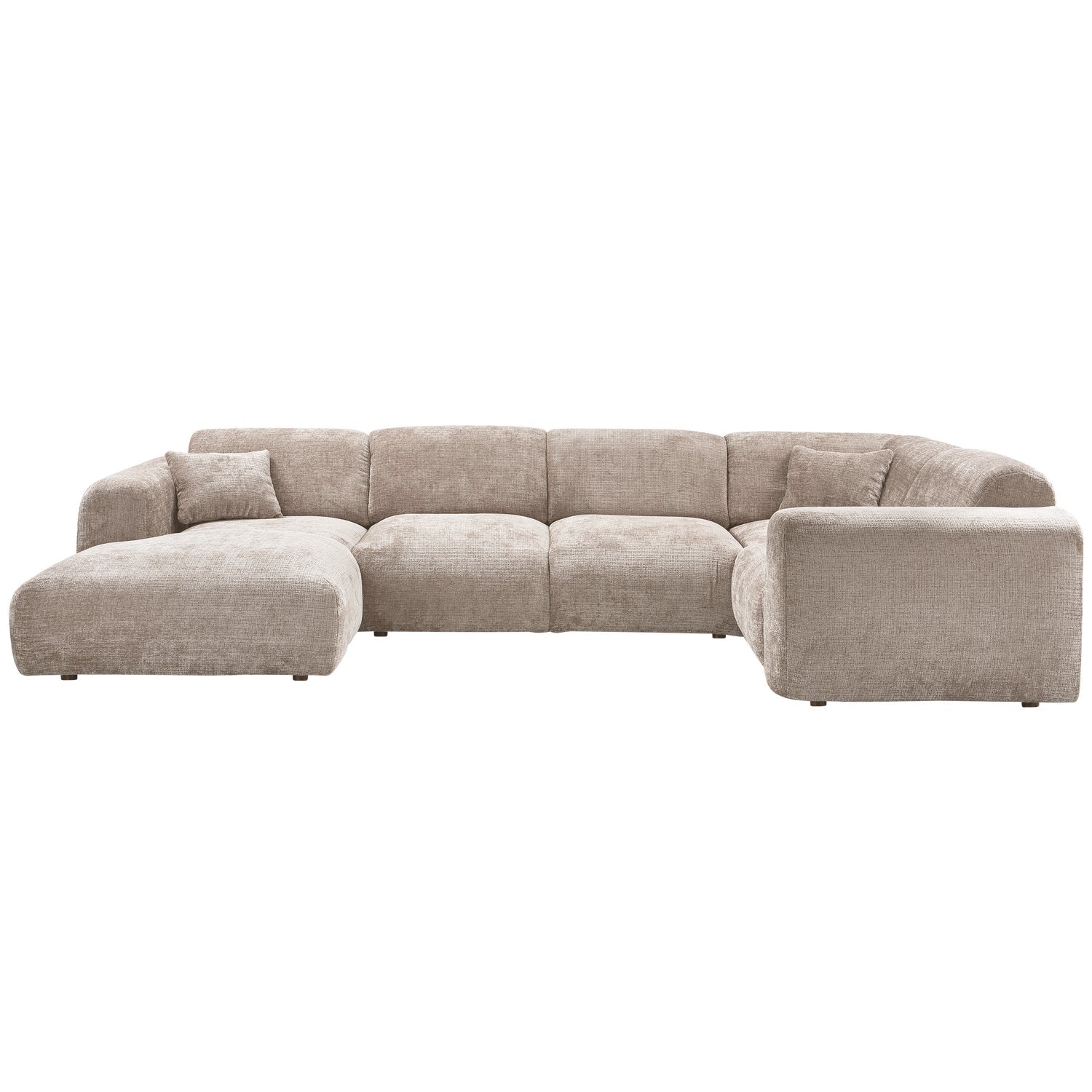 Right-facing panoramic corner sofa CLOUD in beige