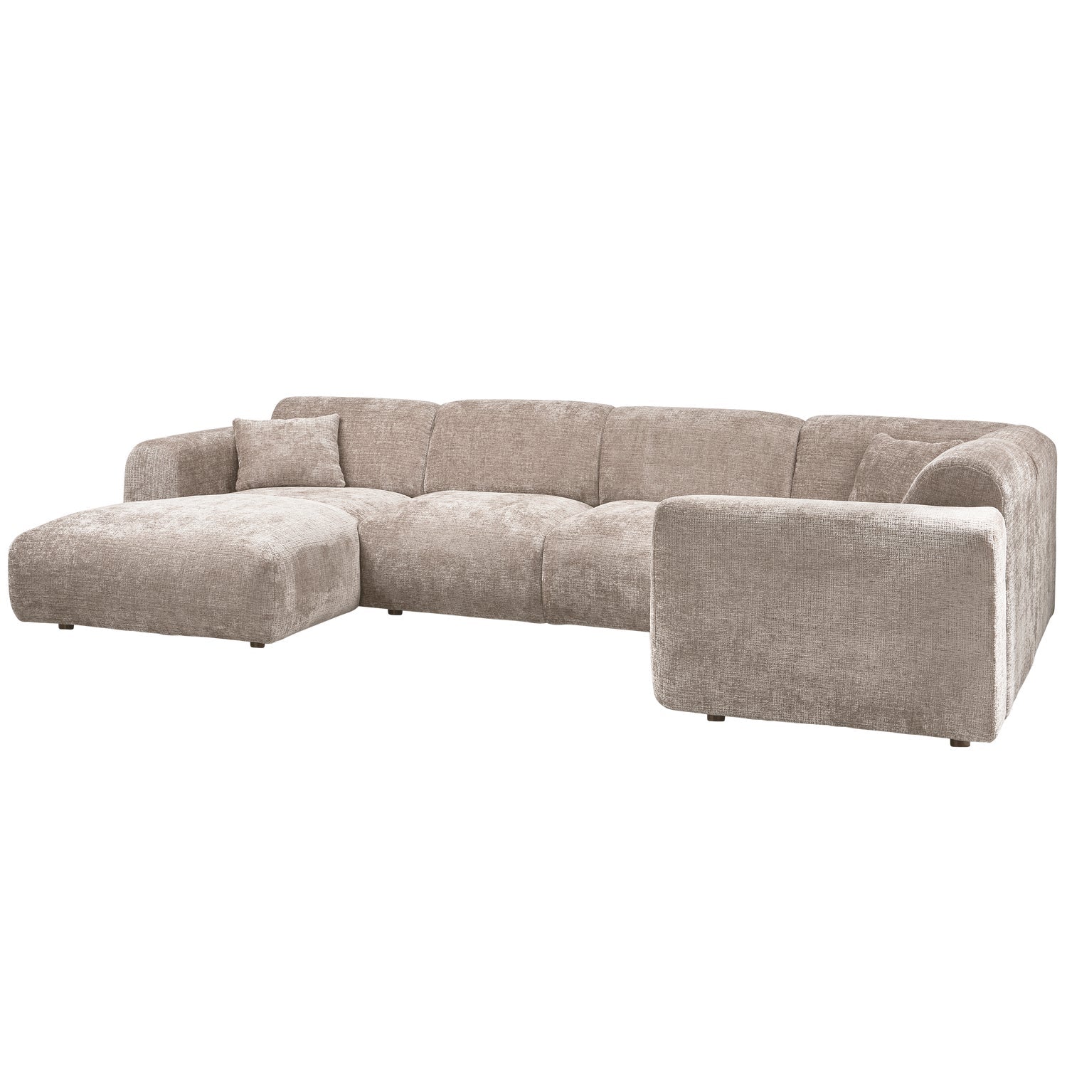 Right-facing panoramic corner sofa CLOUD in beige