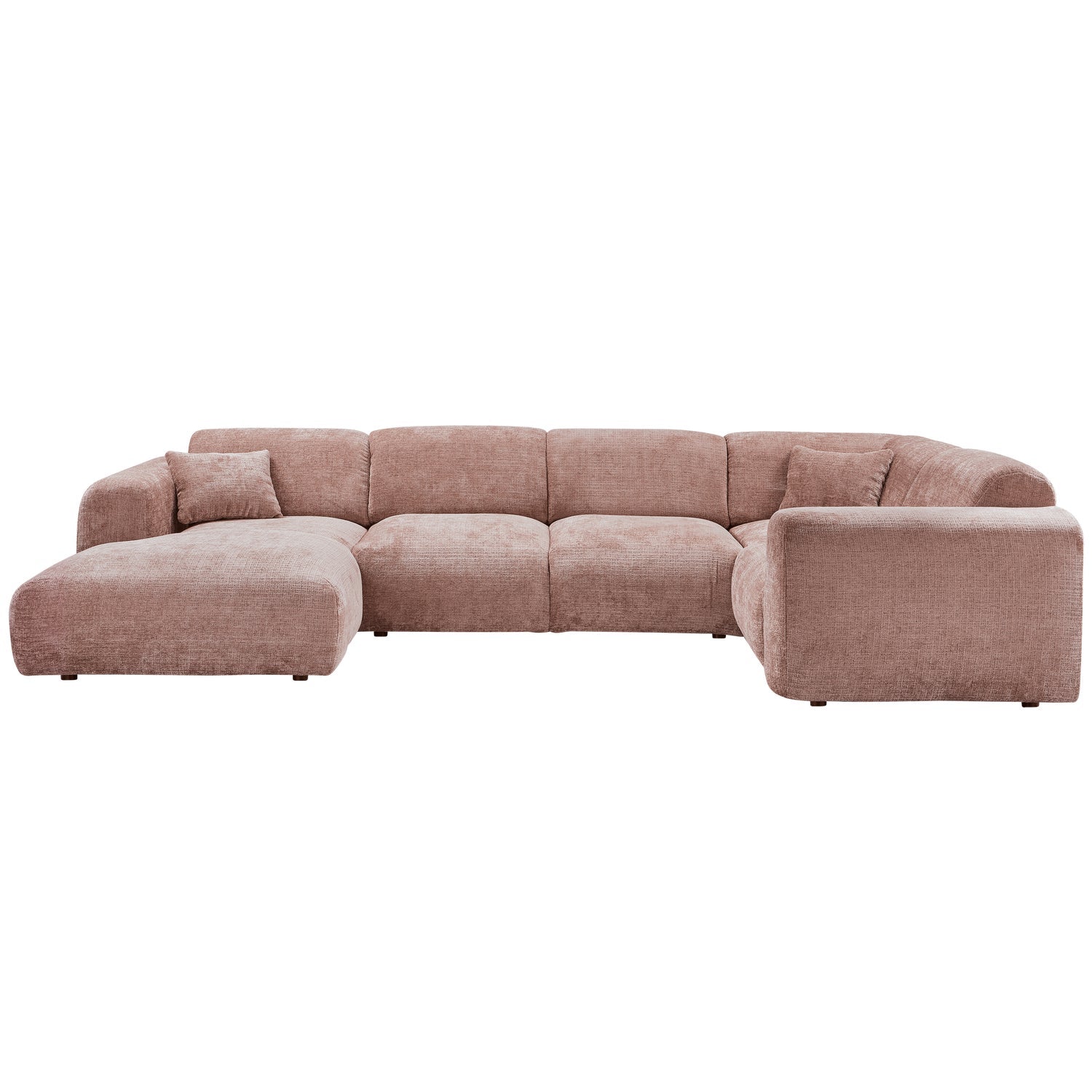 Right-facing panoramic corner sofa CLOUD pink