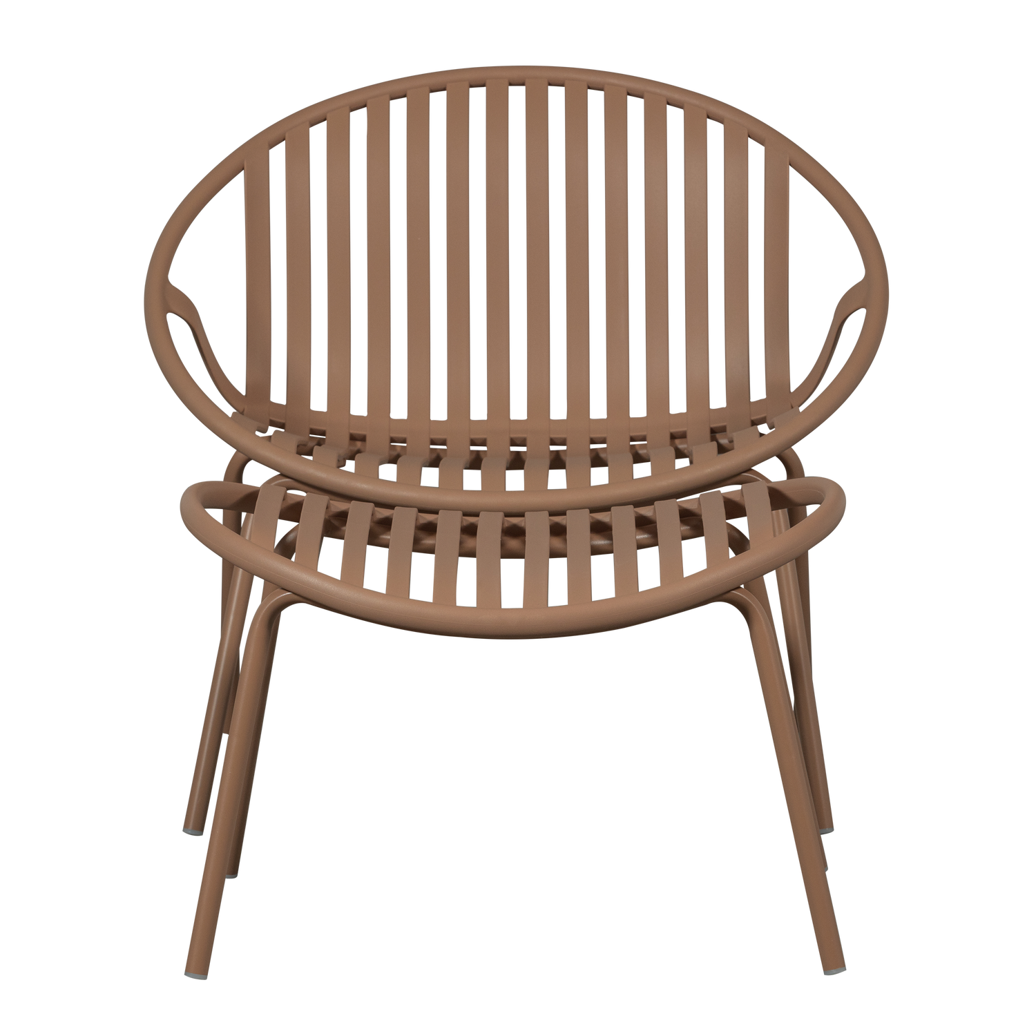 Garden Armchair with Footrest BRUCE Salmon