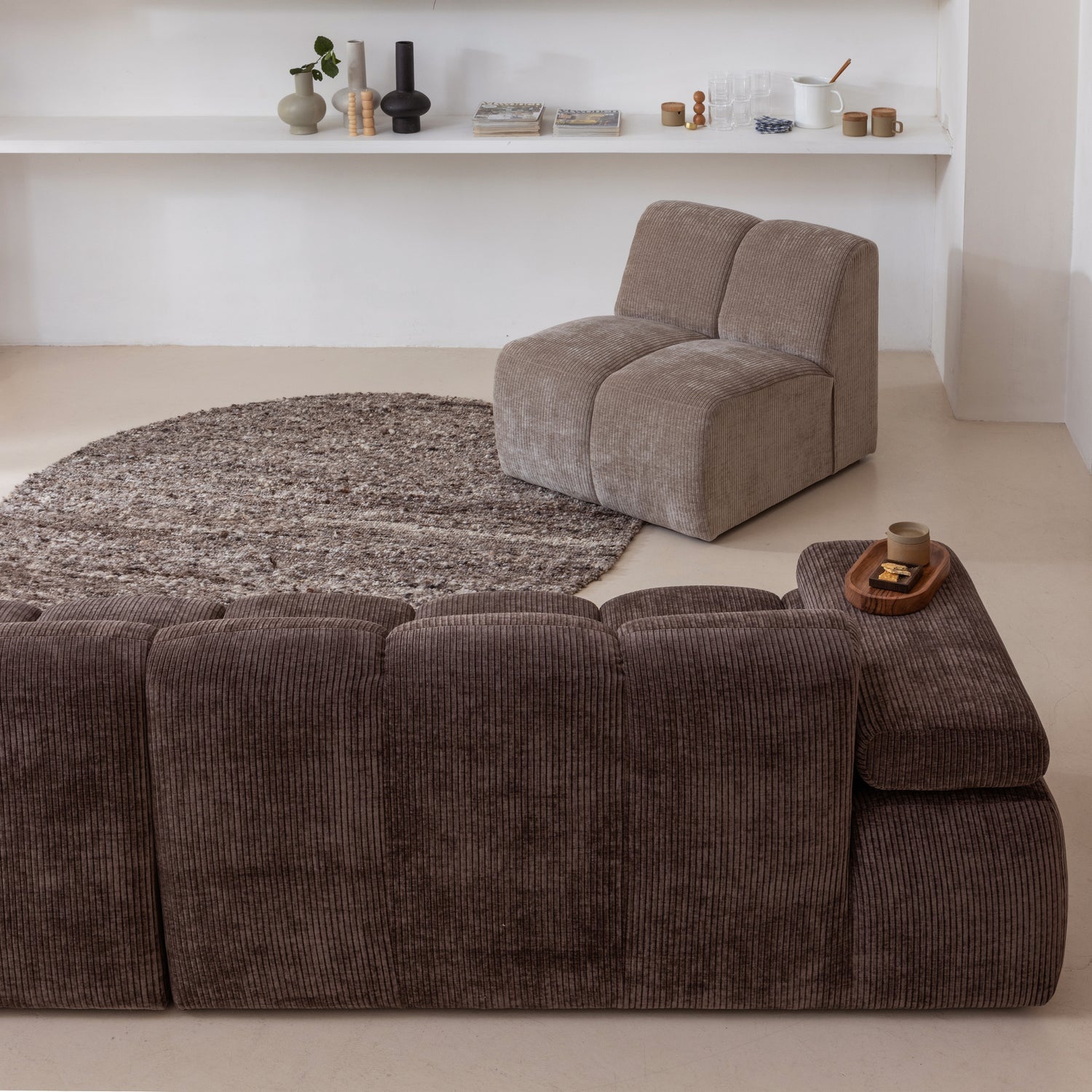 Armchair / MOJO module rusty brown lambskin