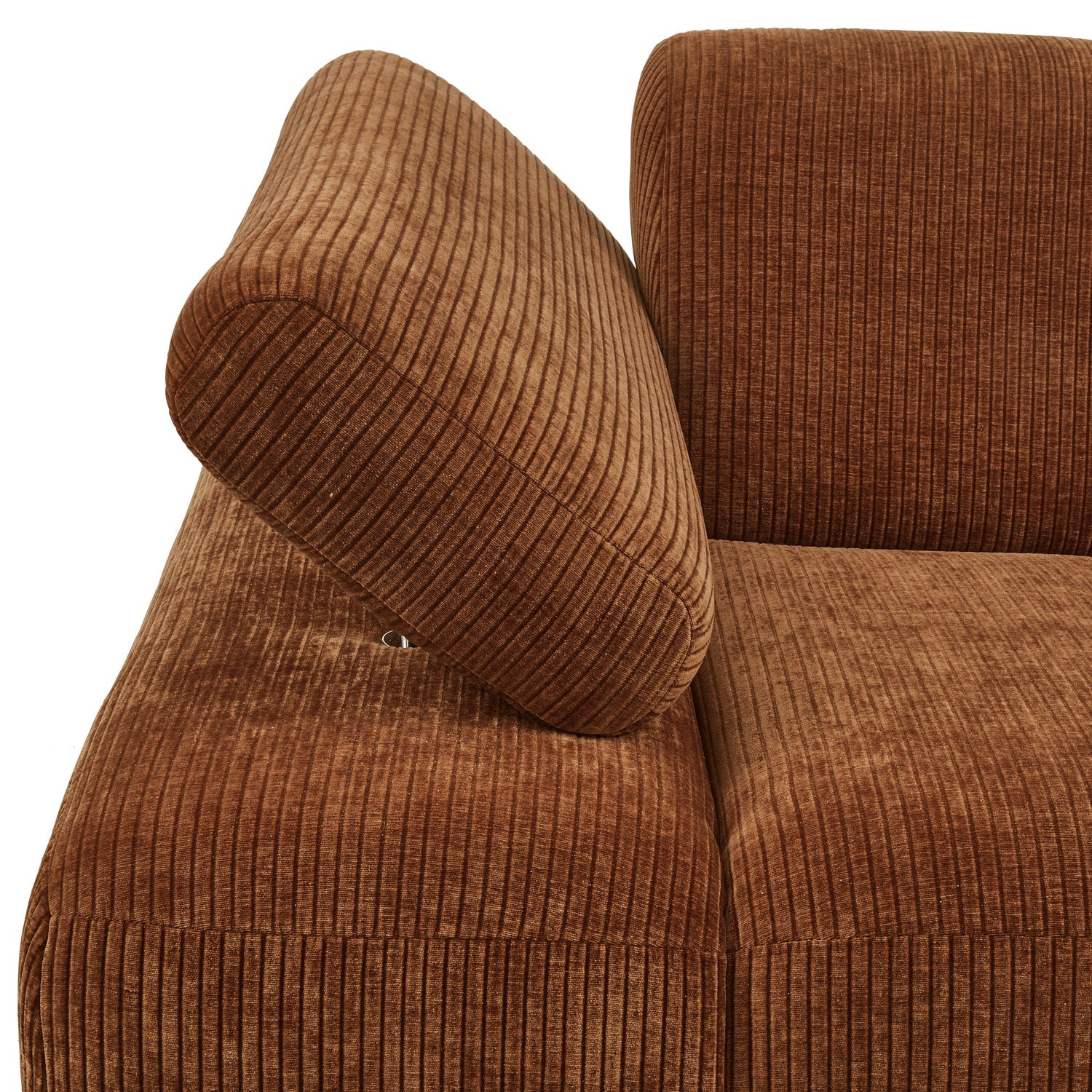 Modulares Sofa MOJO - linkes Element aus braunem Cord