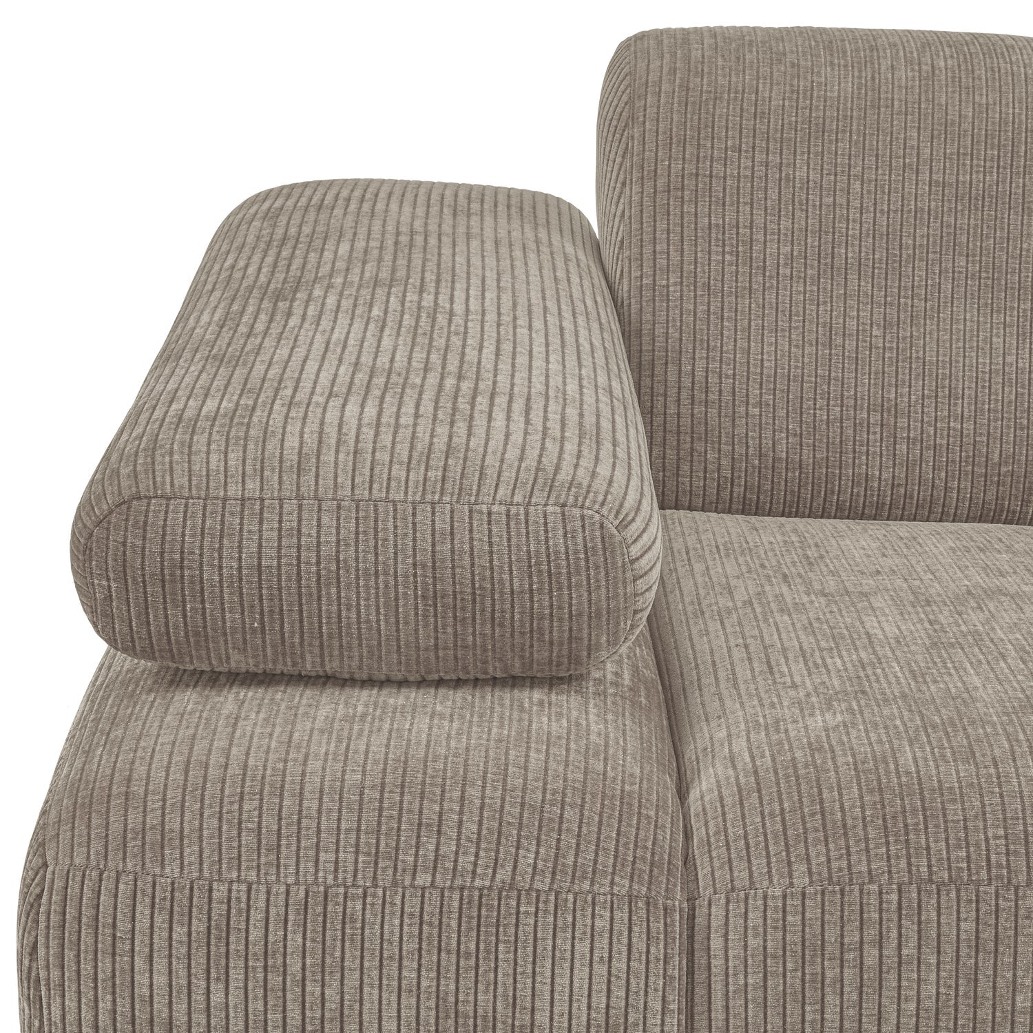 Modulares Sofa MOJO - linkes Element in dunkel sandfarbenem Cord