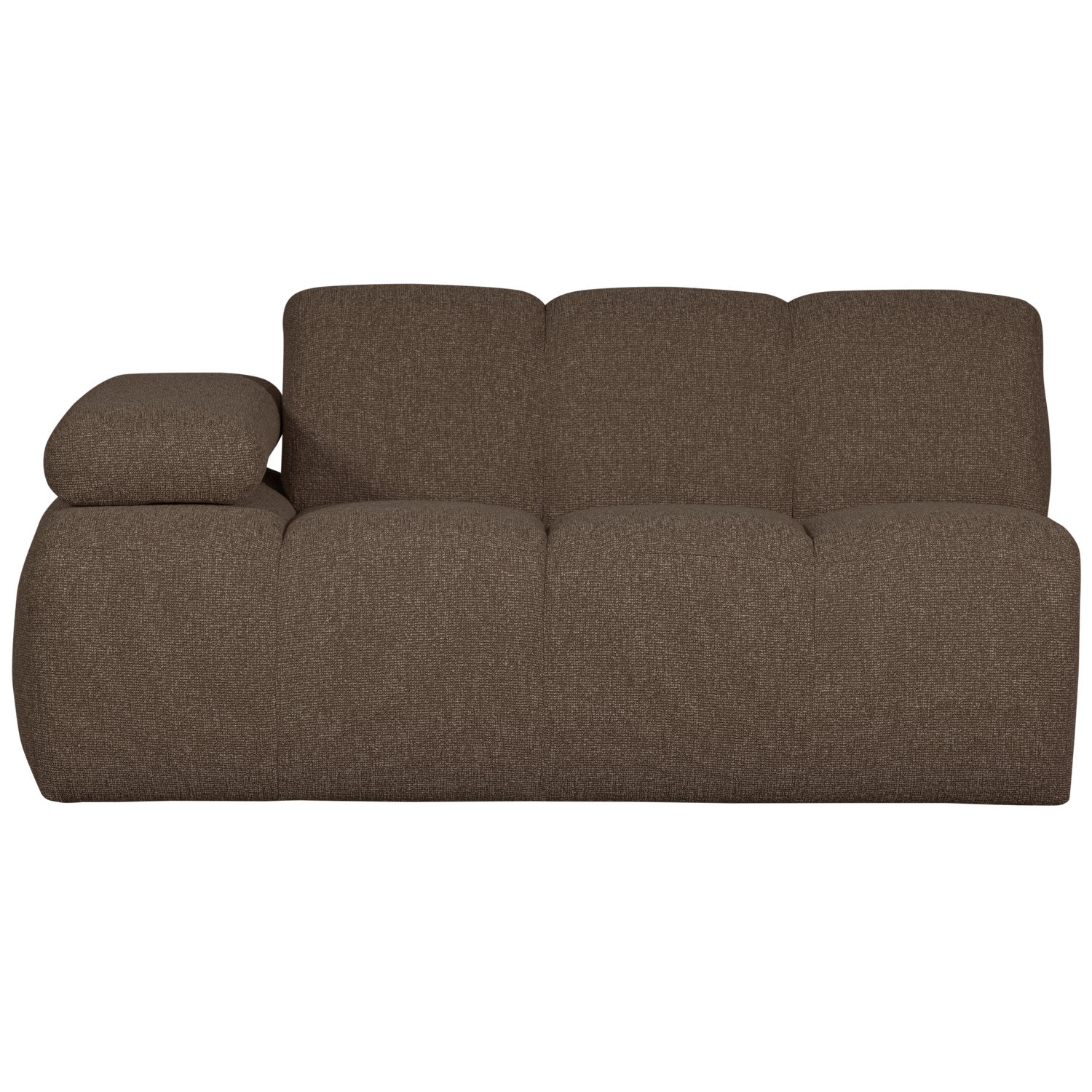 MOJO modular sofa - 1.5-seater left-sided dark brown bouclé element