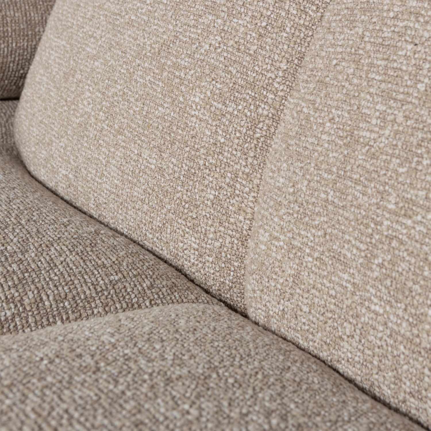 Modulares Sofa MOJO - 1,5-sitziges Element linksseitig in beigem Mélange Bouclé
