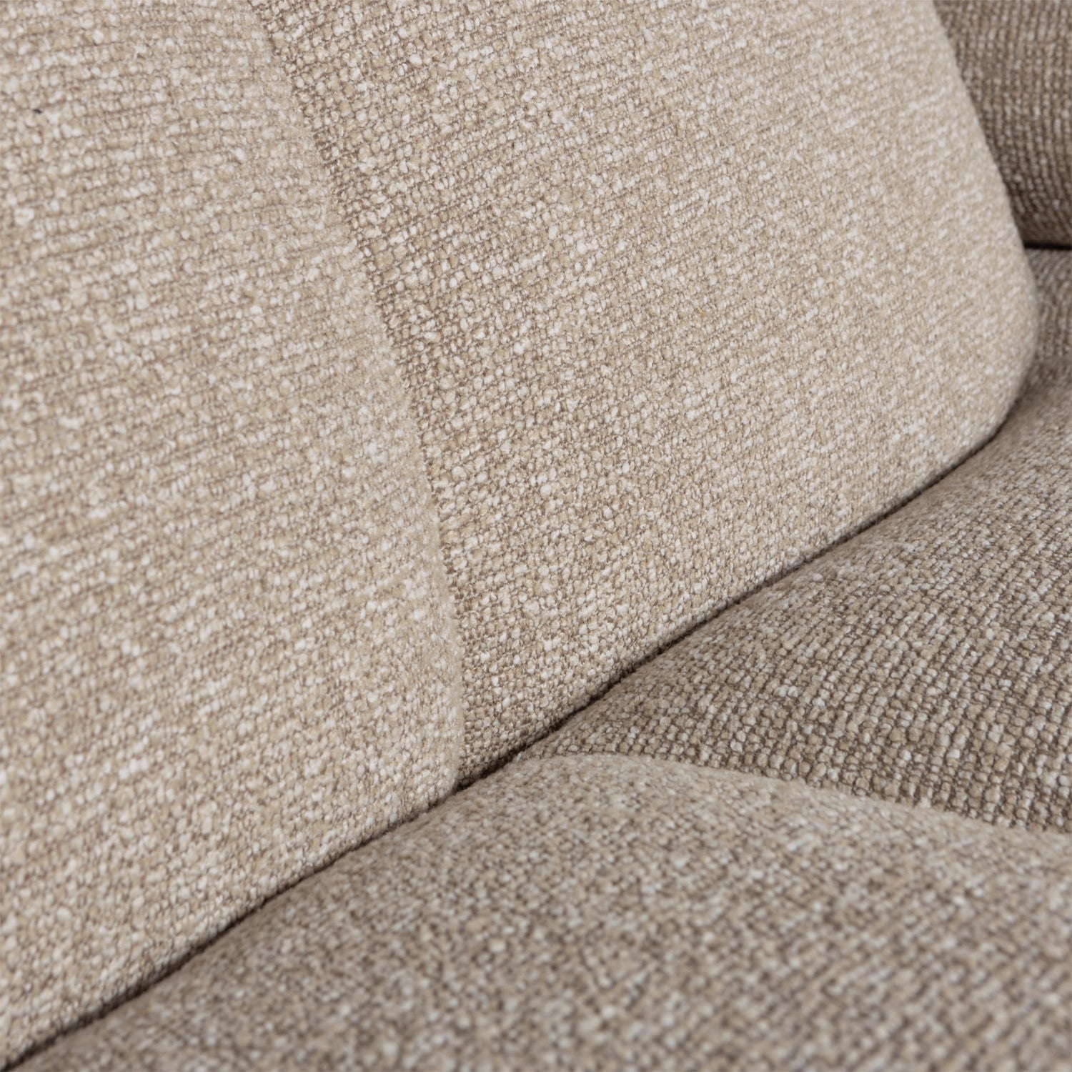 Modulares Sofa MOJO - 1,5-sitziges Element rechtsseitig in beigem Mélange Bouclé