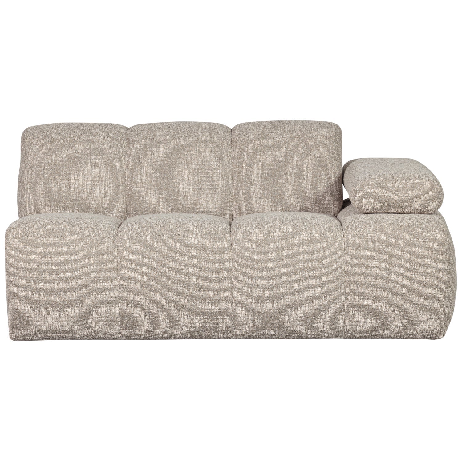 Modulares Sofa MOJO - 1,5-sitziges Element rechtsseitig in beigem Mélange Bouclé