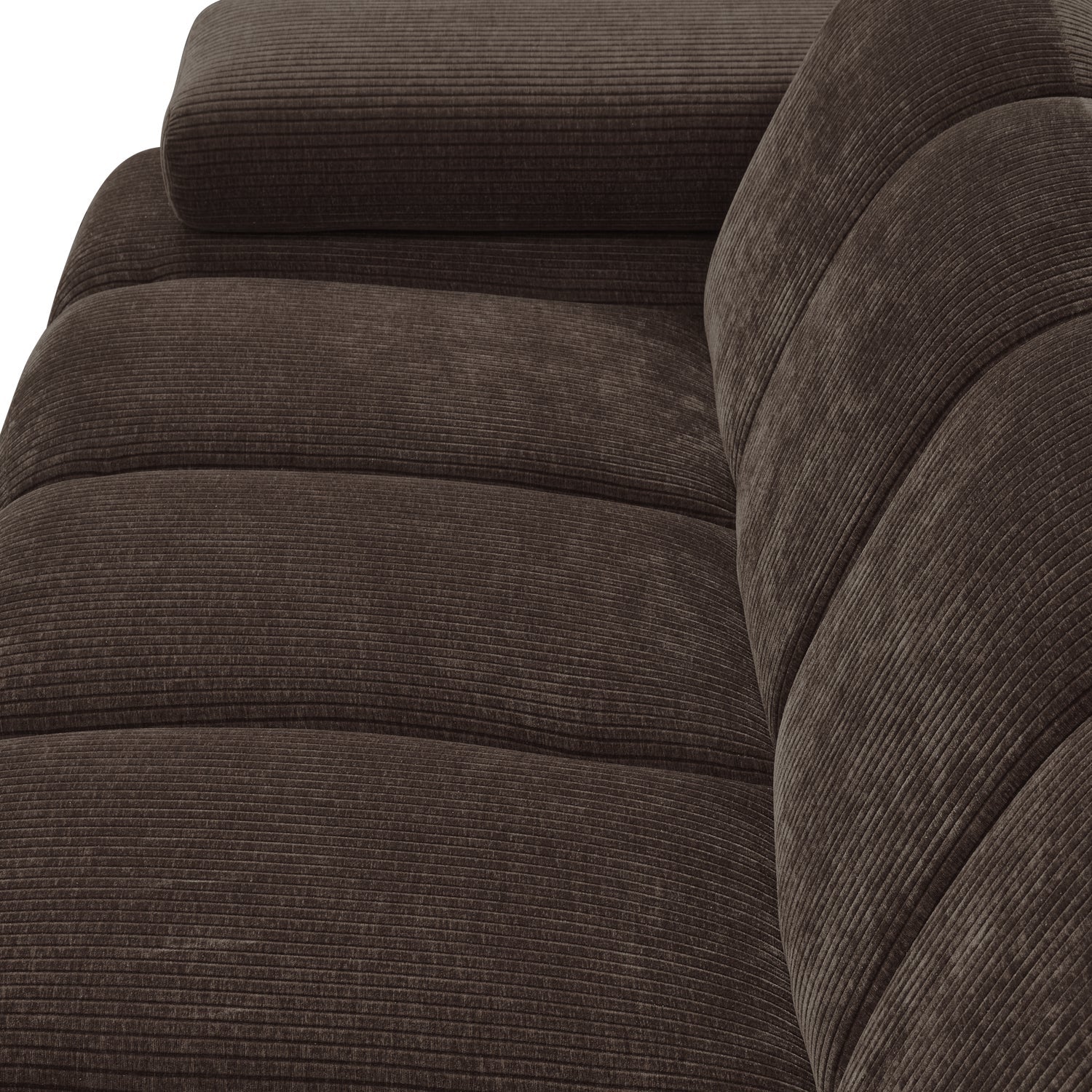 Modulares Sofa MOJO - 2-sitziges Element linksseitig in dunkelbraunem Cord