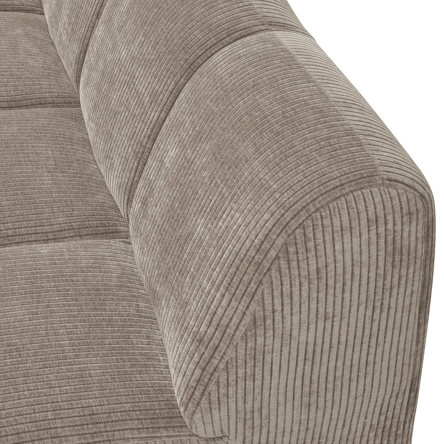 Modulares Sofa MOJO - 2-sitziges Element linksseitig in dunkelsandfarbener Cord-Optik
