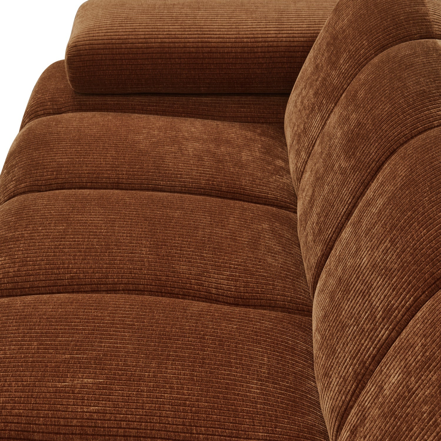Modulares Sofa MOJO - 2-sitziges Element linksseitig braunes Cord