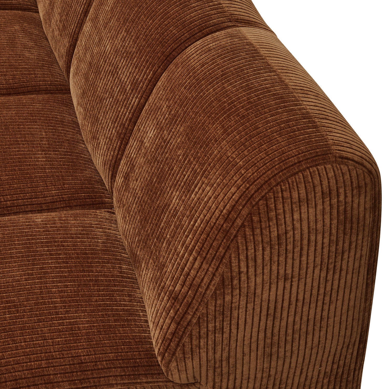Modulares Sofa MOJO - 2-sitziges Element linksseitig braunes Cord