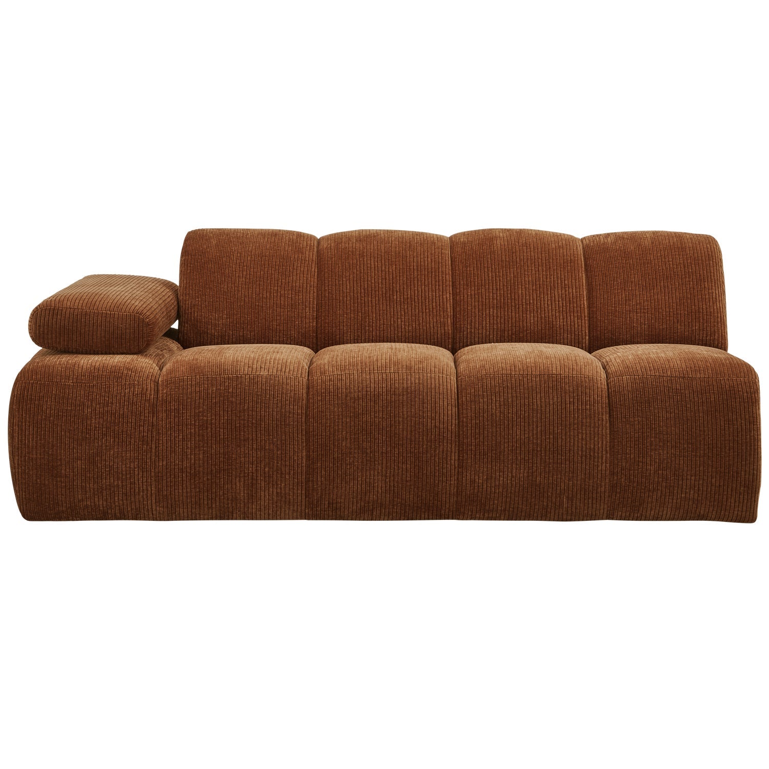 Modulares Sofa MOJO - 2-sitziges Element linksseitig braunes Cord