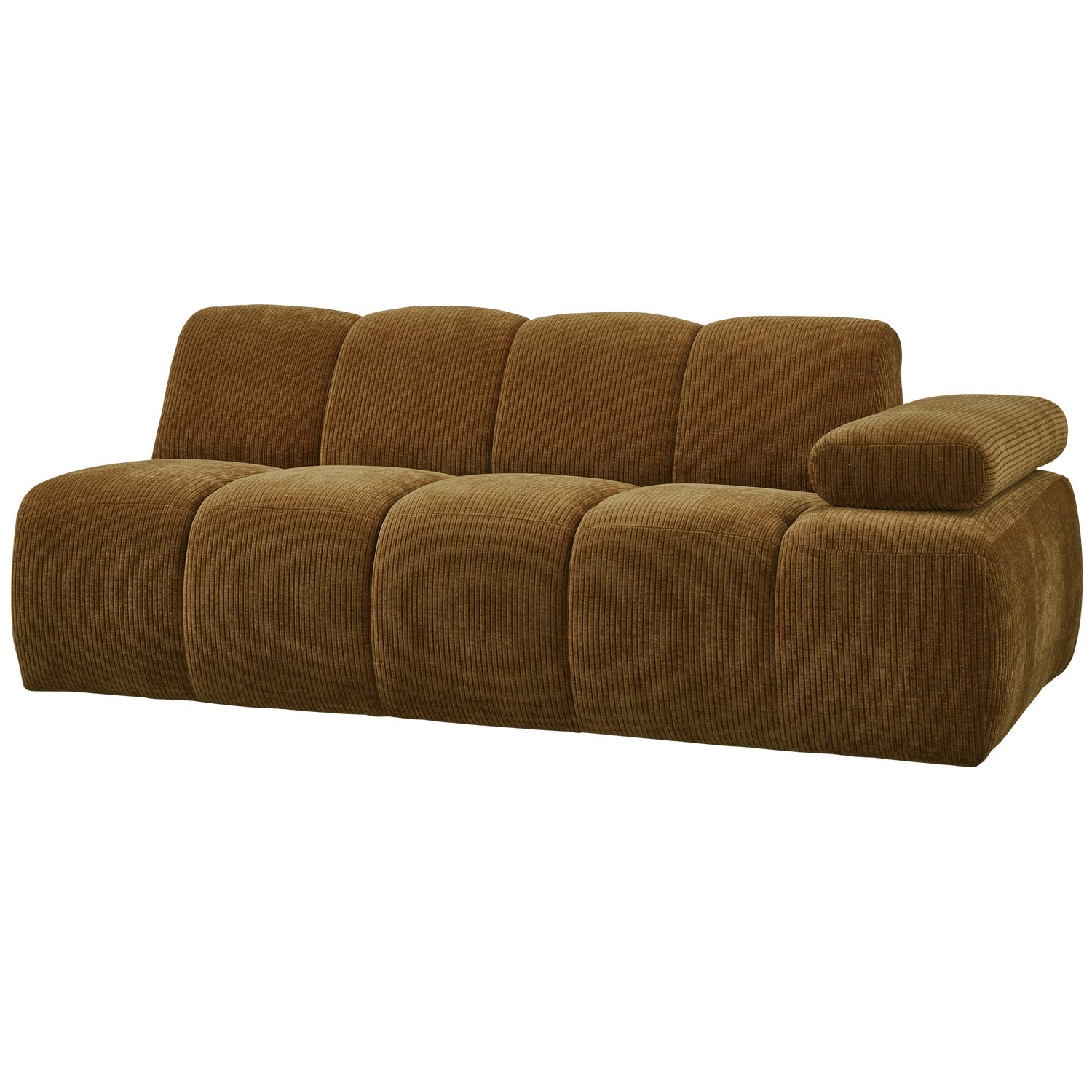 Modulsofa MOJO - 2-sitziges Element in dunklem Honigcord