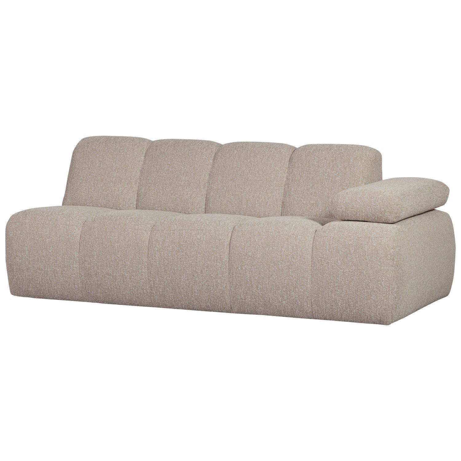 Modulares Sofa MOJO - 2-sitziges Element rechtsseitig in beigem Melange Bouclé