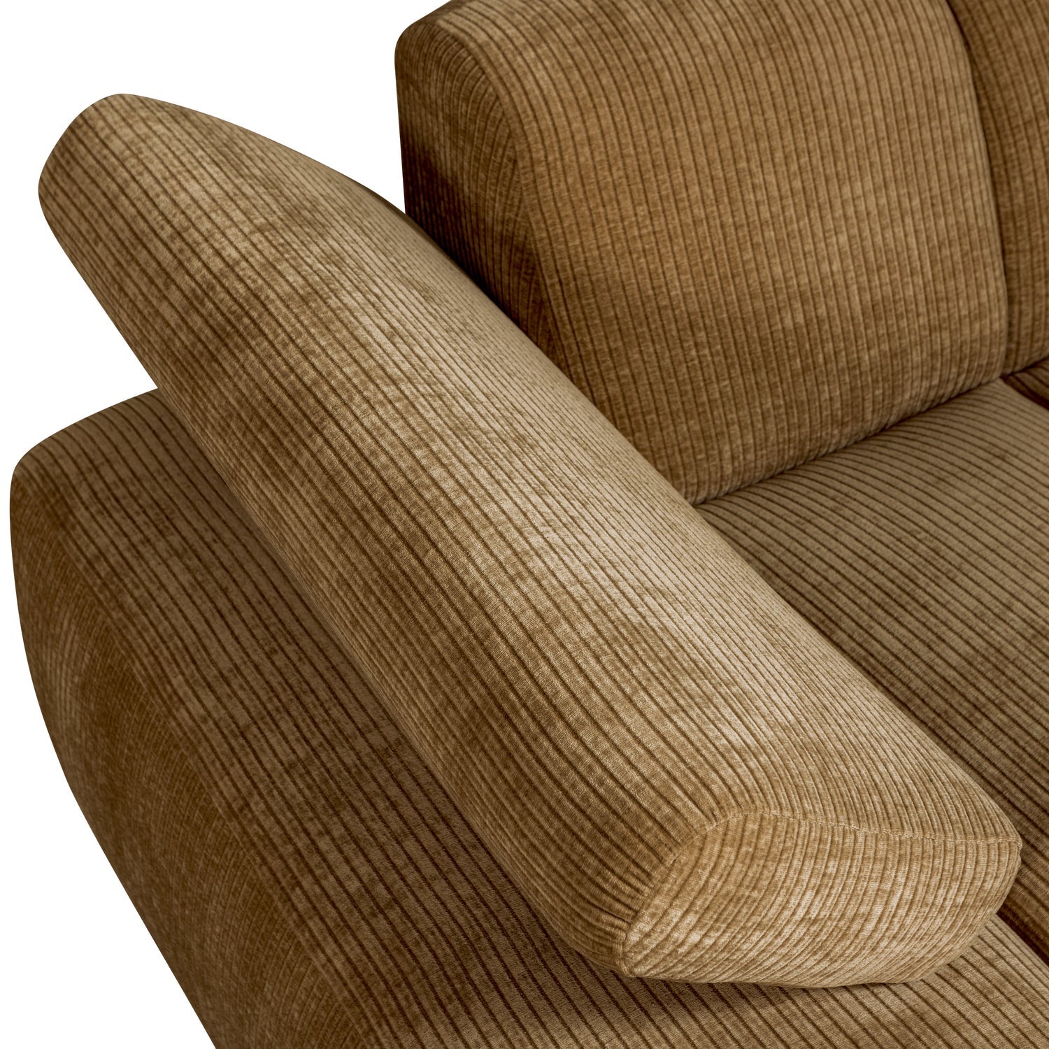 Modulares Sofa MOJO - linke Chaiselongue in dunklem Honigcord