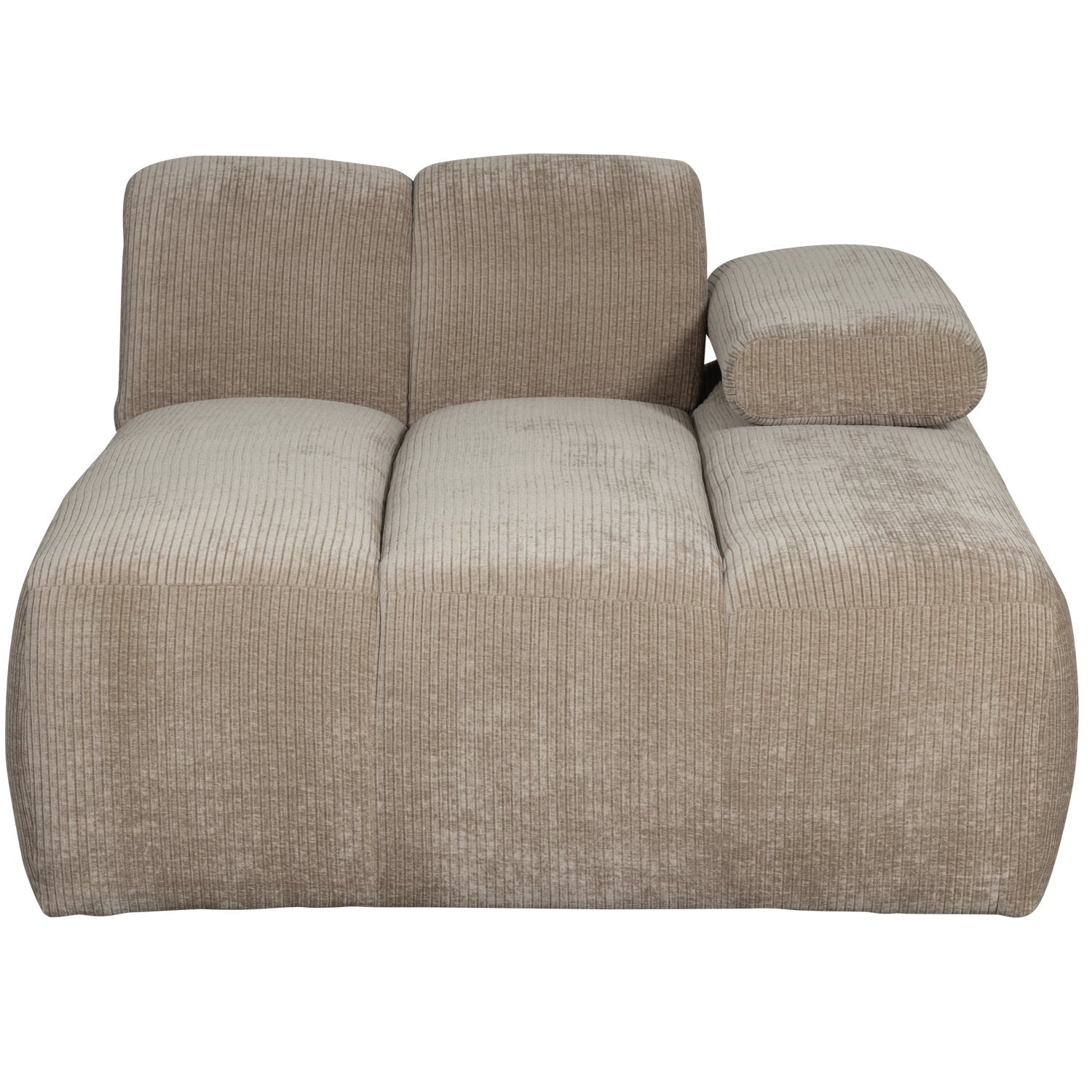 Modulsofa MOJO - rechtsseitiger Chaiselongue in dunkelbeigem Cord