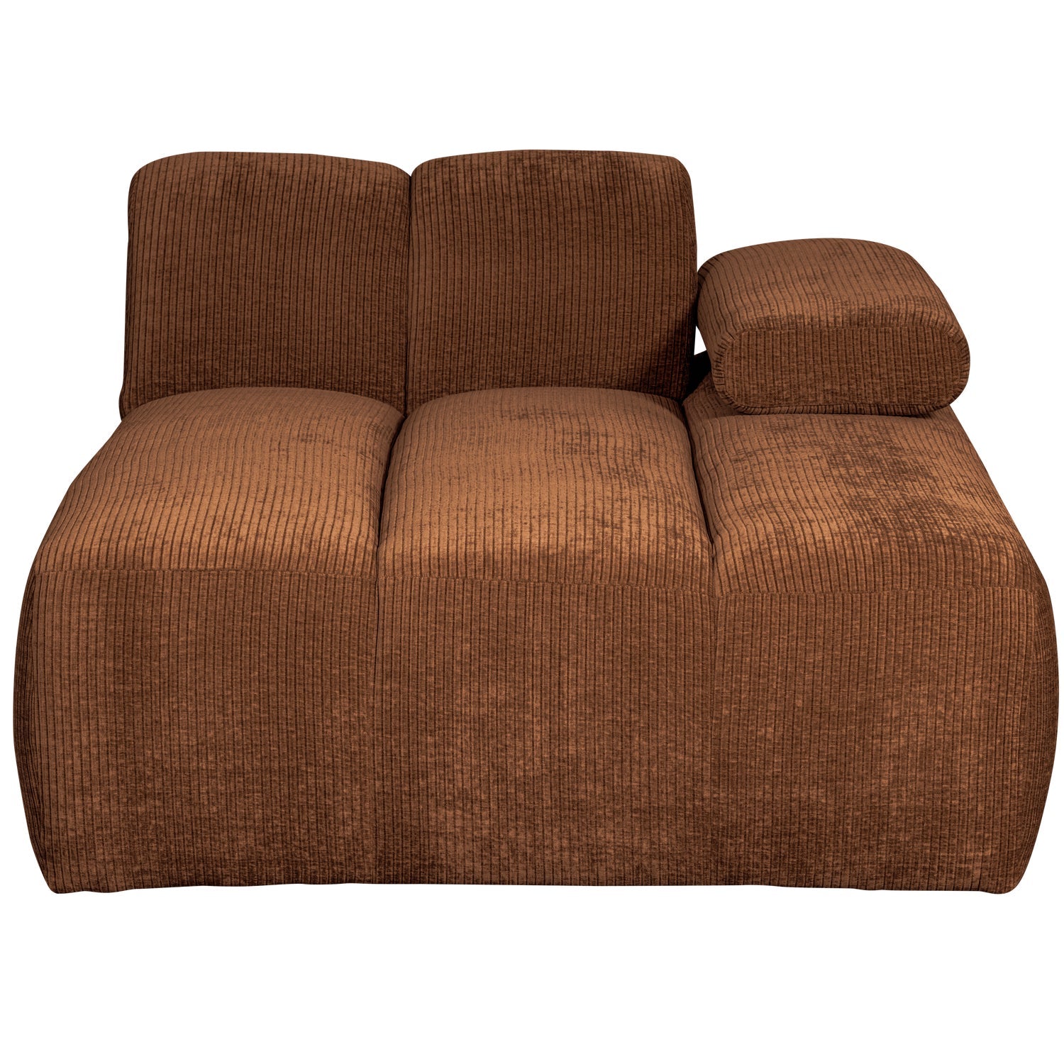Modulares Sofa MOJO - rechtsseitiger Chaiselongue aus braunem Cord