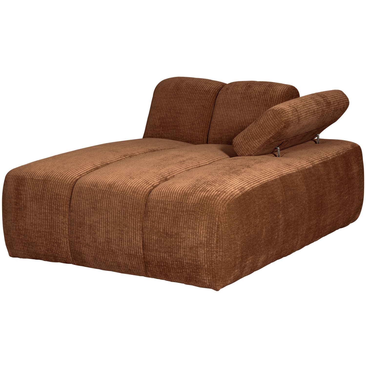 Modulares Sofa MOJO - rechtsseitiger Chaiselongue aus braunem Cord