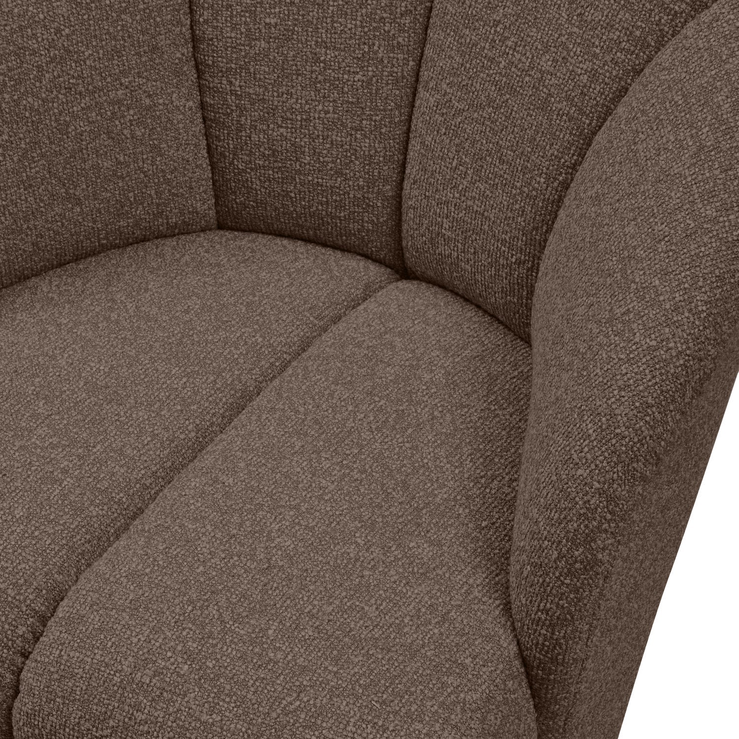 Drehstuhl MOJO dunkelbraunes Bouclé