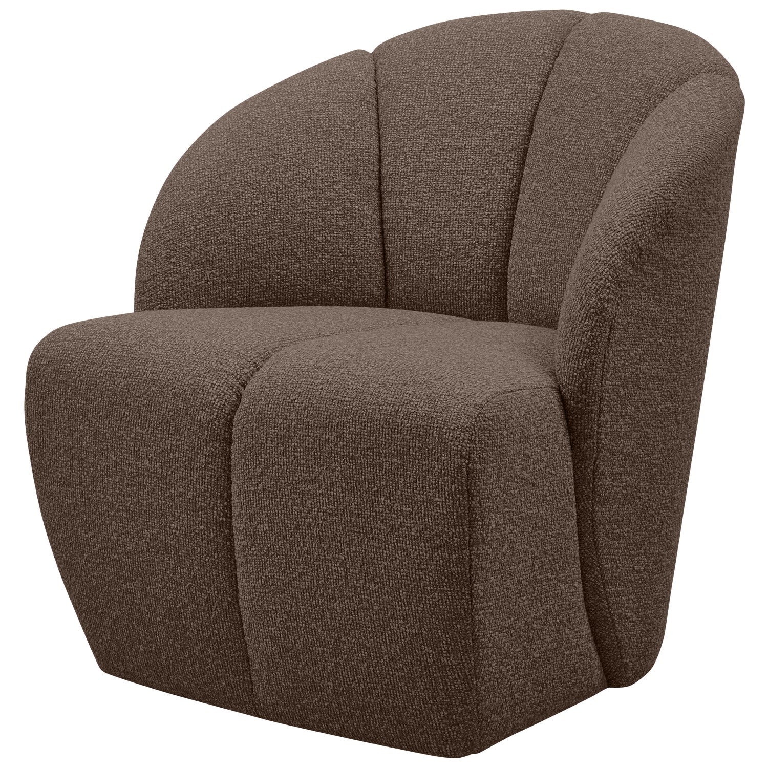 Drehstuhl MOJO dunkelbraunes Bouclé