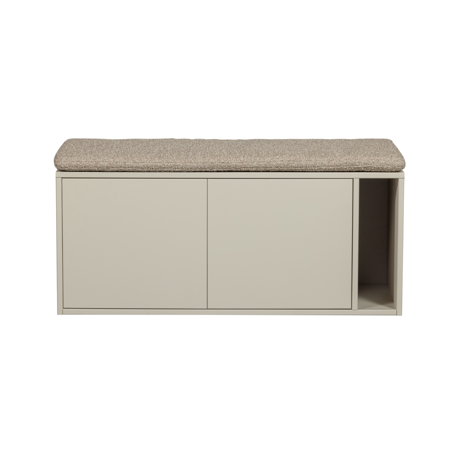 SETTLE Upholstered Bench in Grey Beige