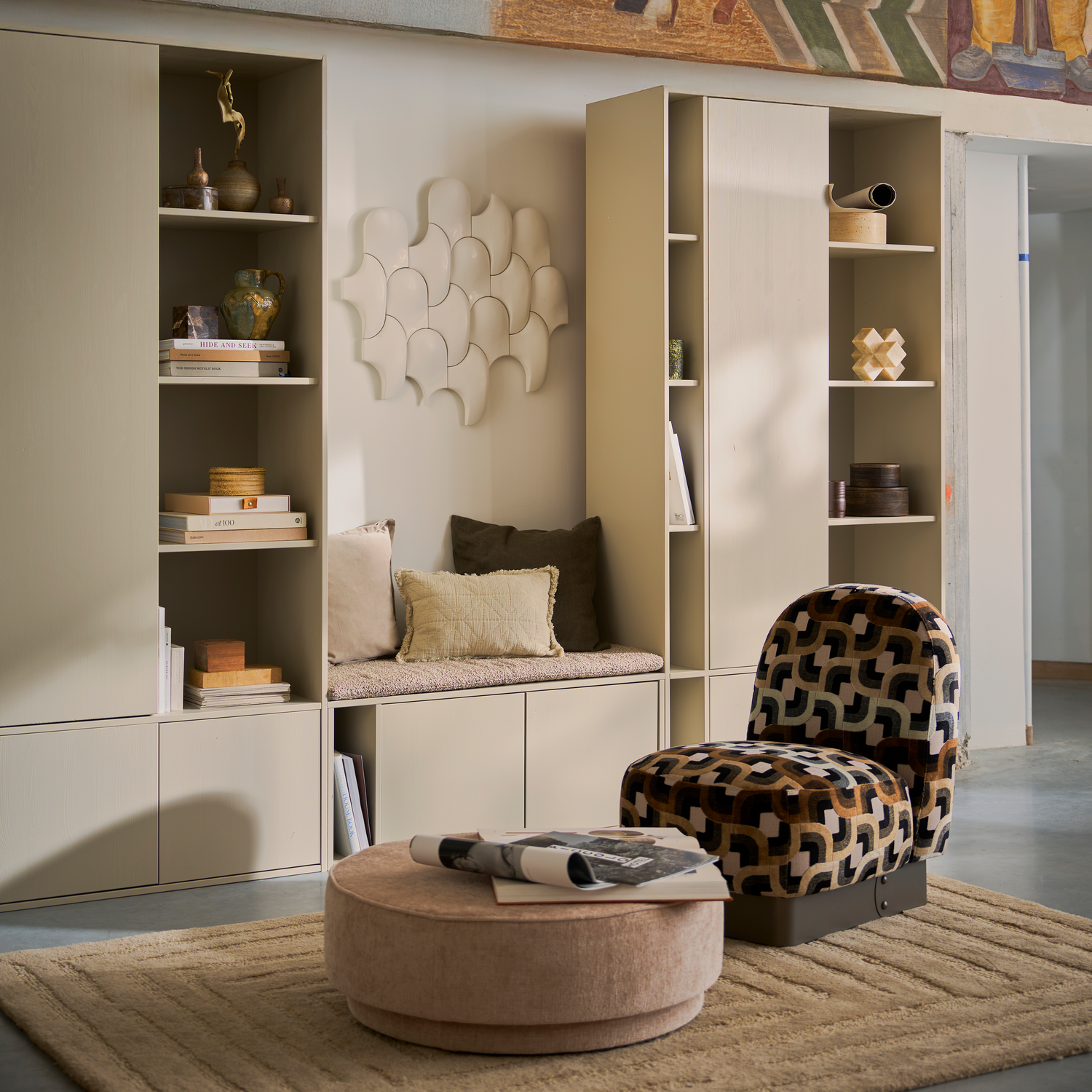 SETTLE wardrobe in gray-beige