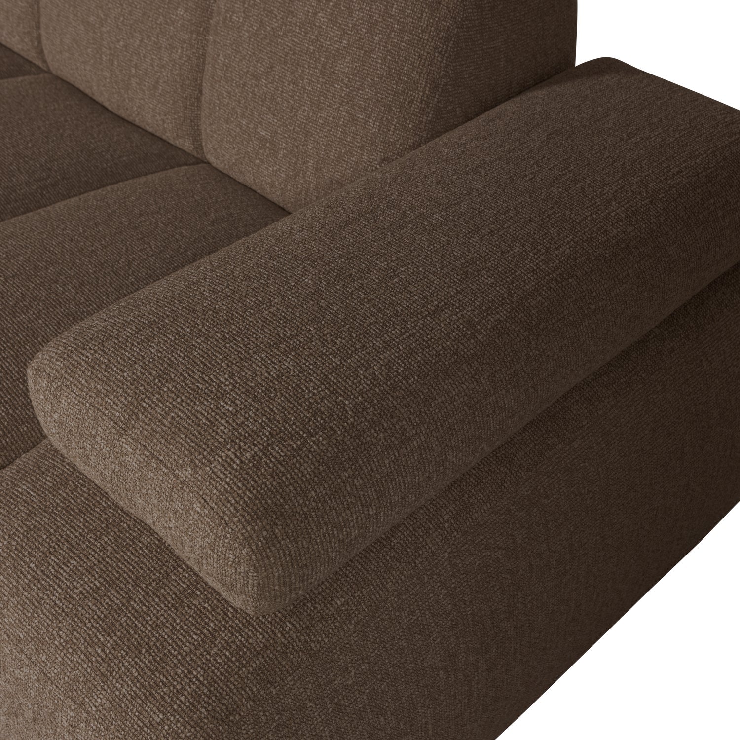 Modularer linker Ecksofa MOJO dunkelbraunes Bouclé