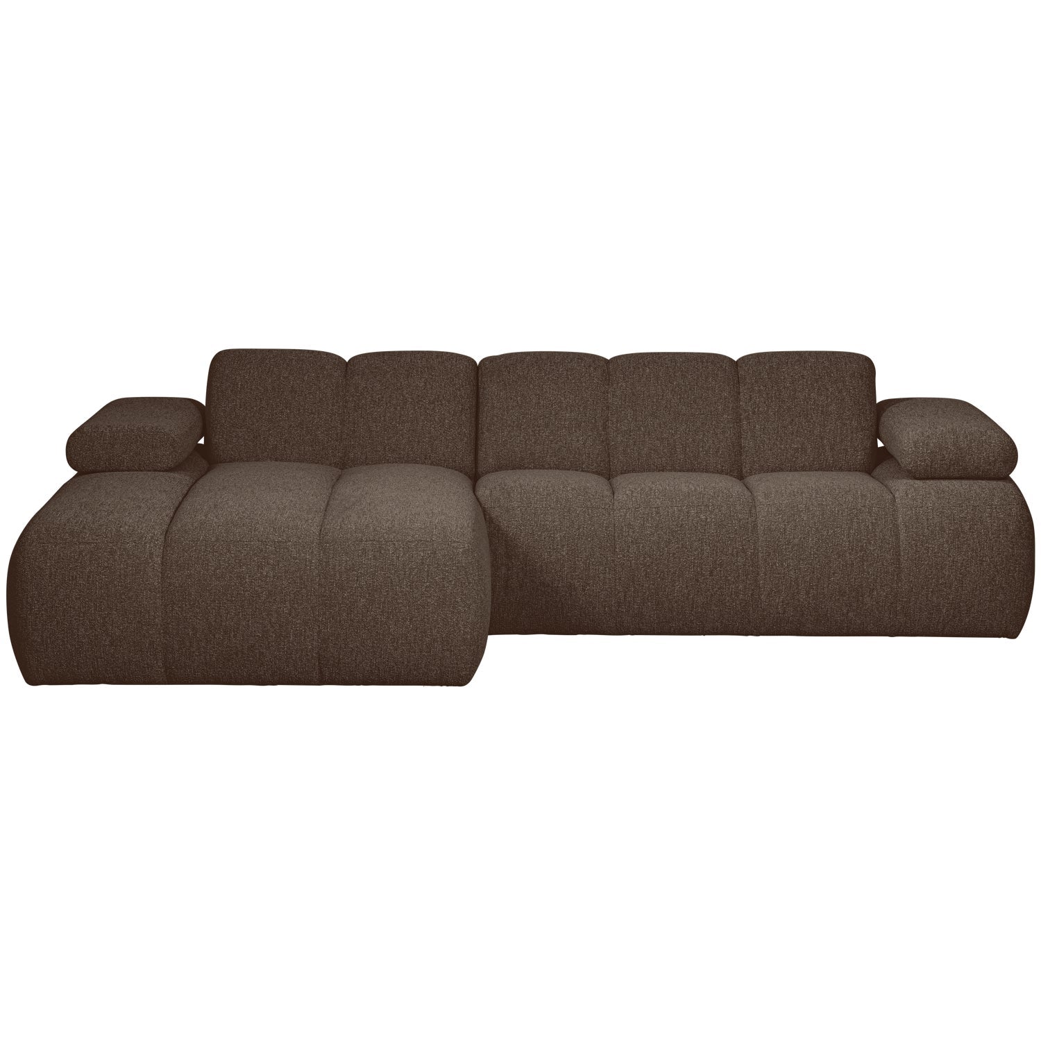 Modularer linker Ecksofa MOJO dunkelbraunes Bouclé