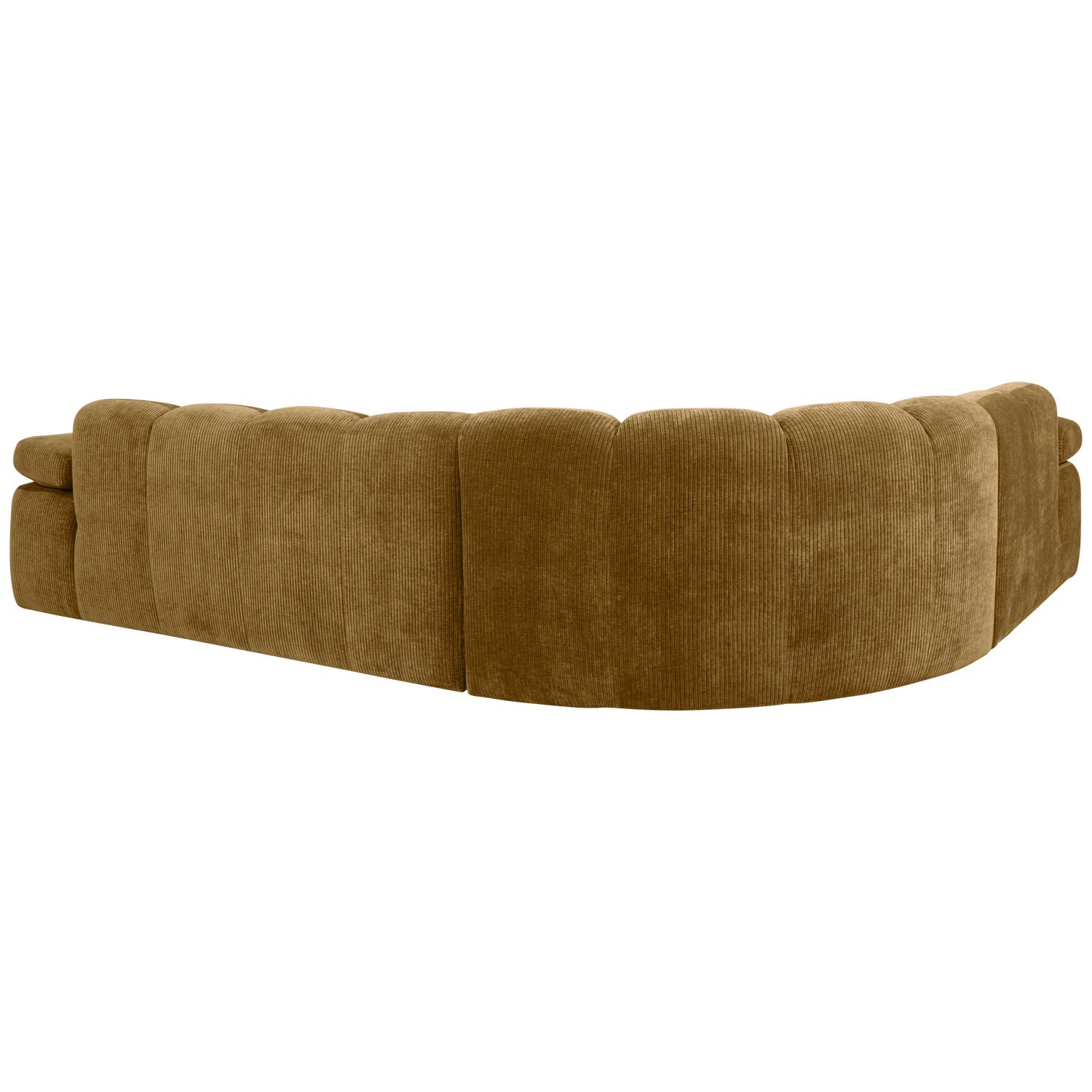 Left-facing modular corner sofa for 6 people MOJO in dark honey corduroy