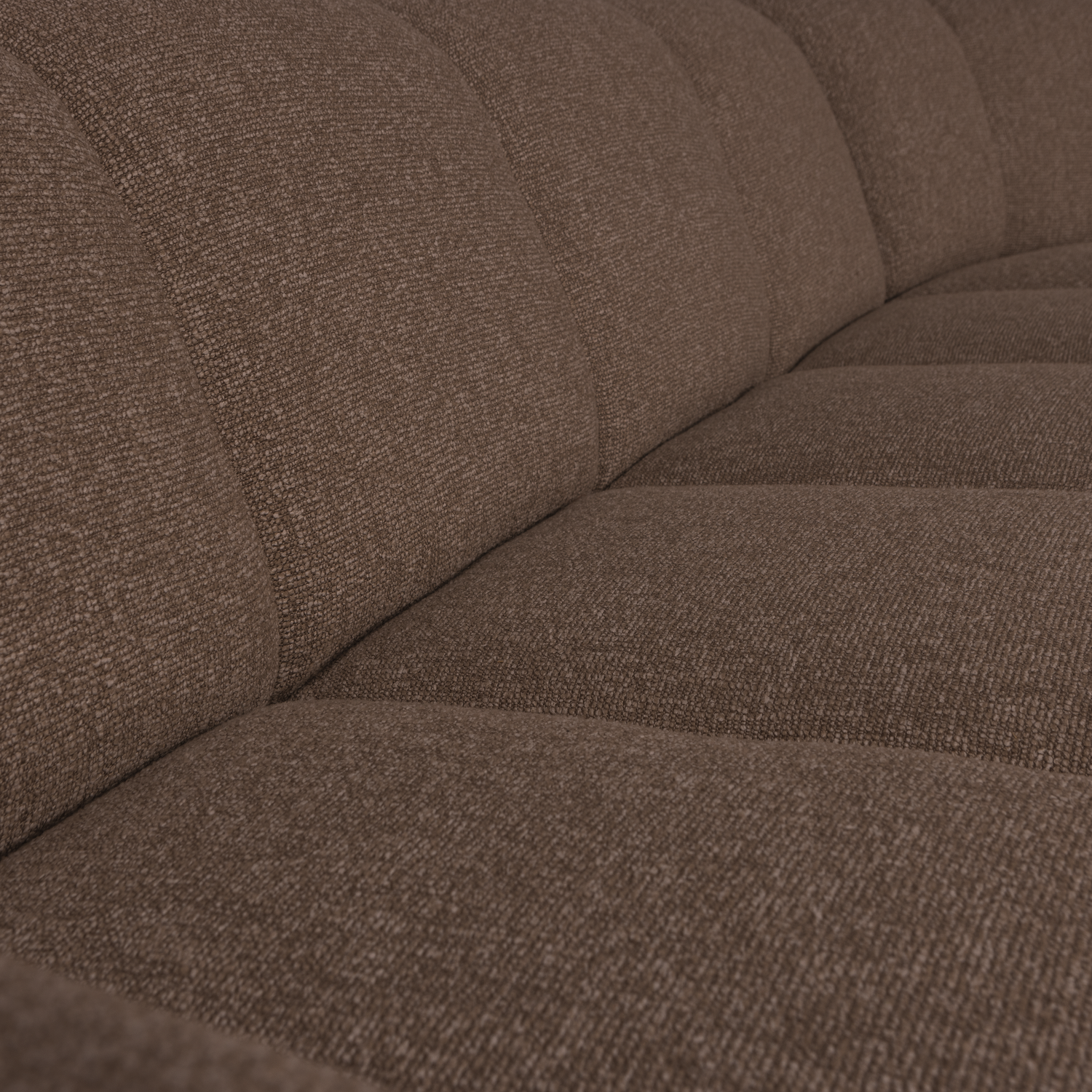 Modularer Ecksofa rechtsseitig für 6 Personen MOJO braun meliert Boucle