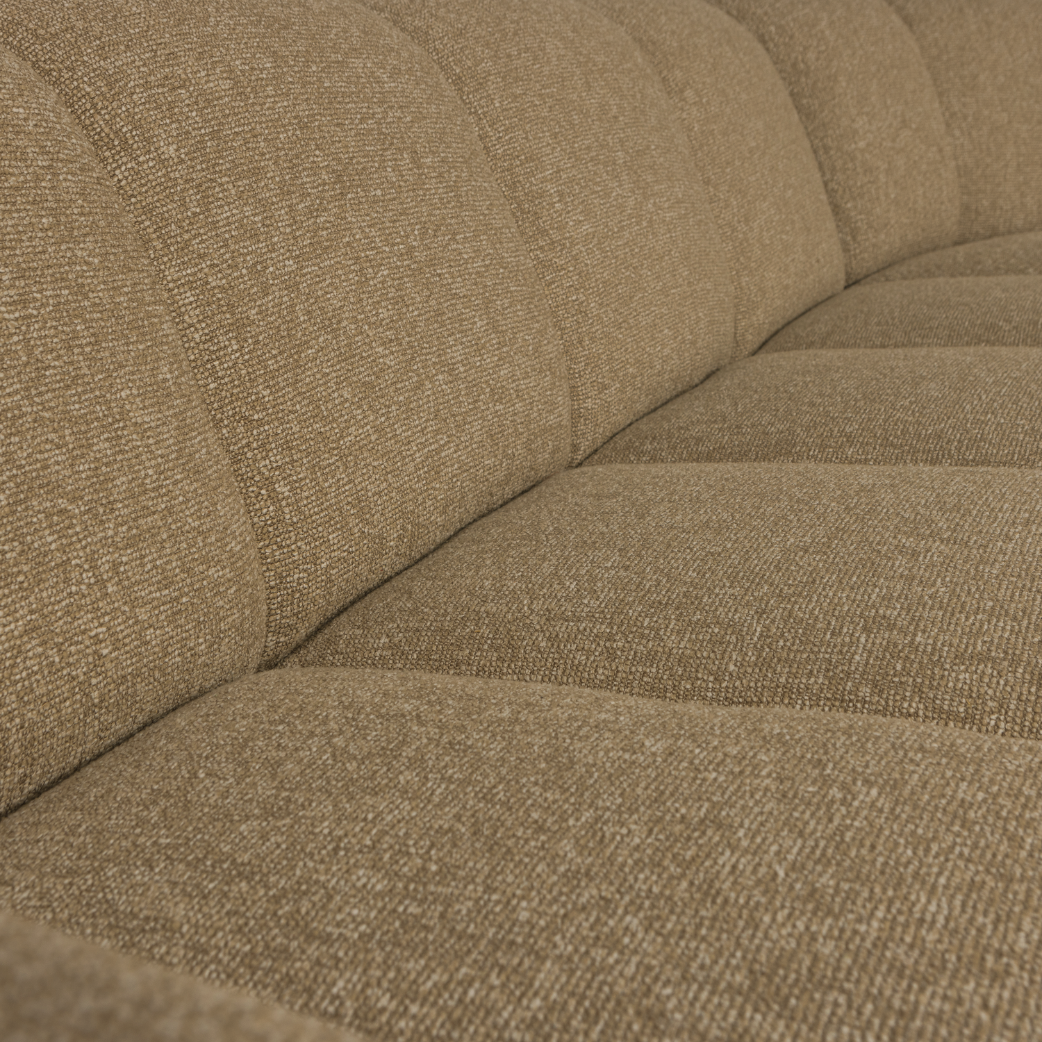 Modularer Ecksofa rechtsseitig für 6 Personen MOJO honigfarbener Melange Boucle