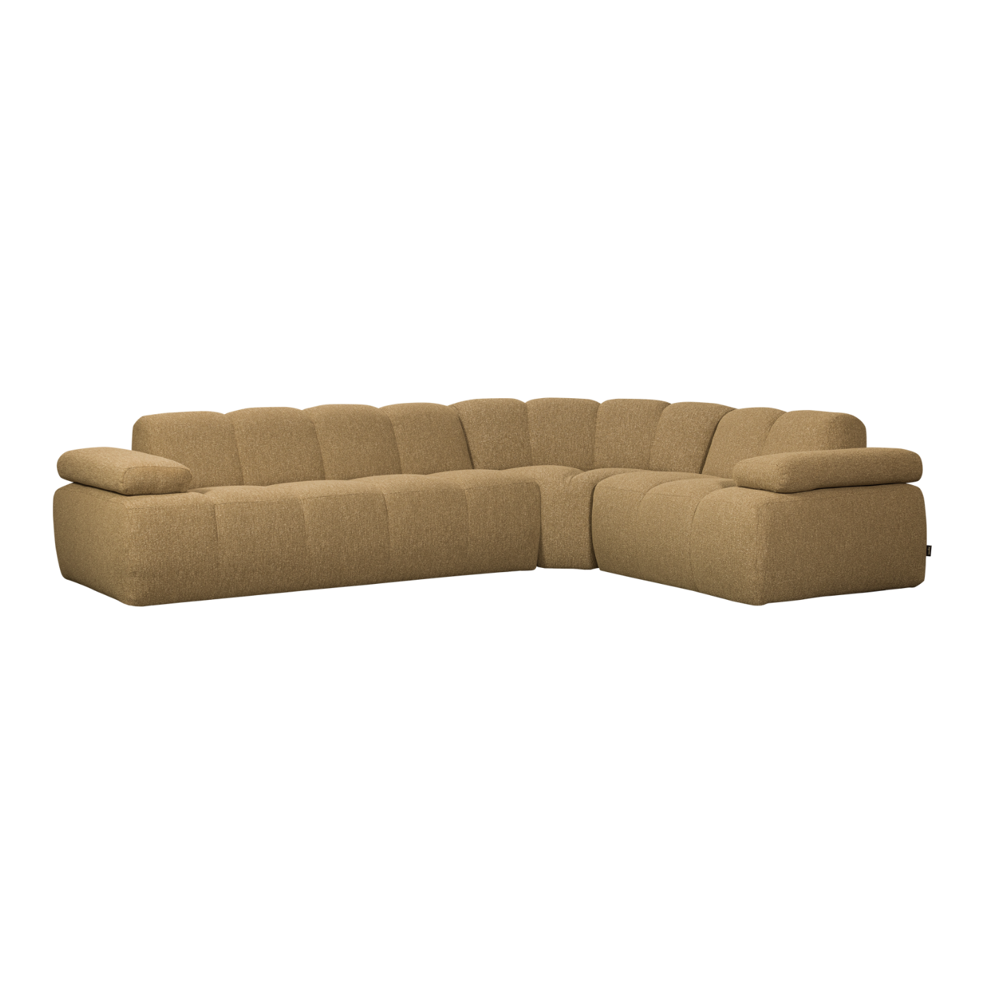 Modularer Ecksofa rechtsseitig für 6 Personen MOJO honigfarbener Melange Boucle