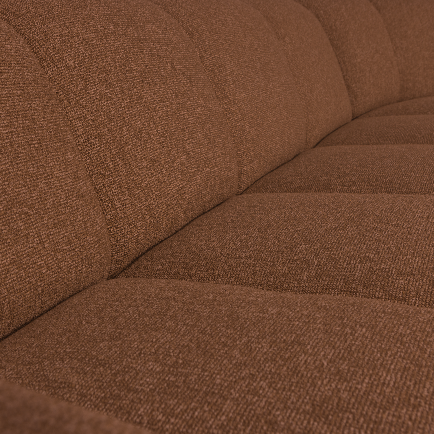 Modularer Ecksofa rechtsseitig für 6 Personen MOJO rostbraun meliert Boucle
