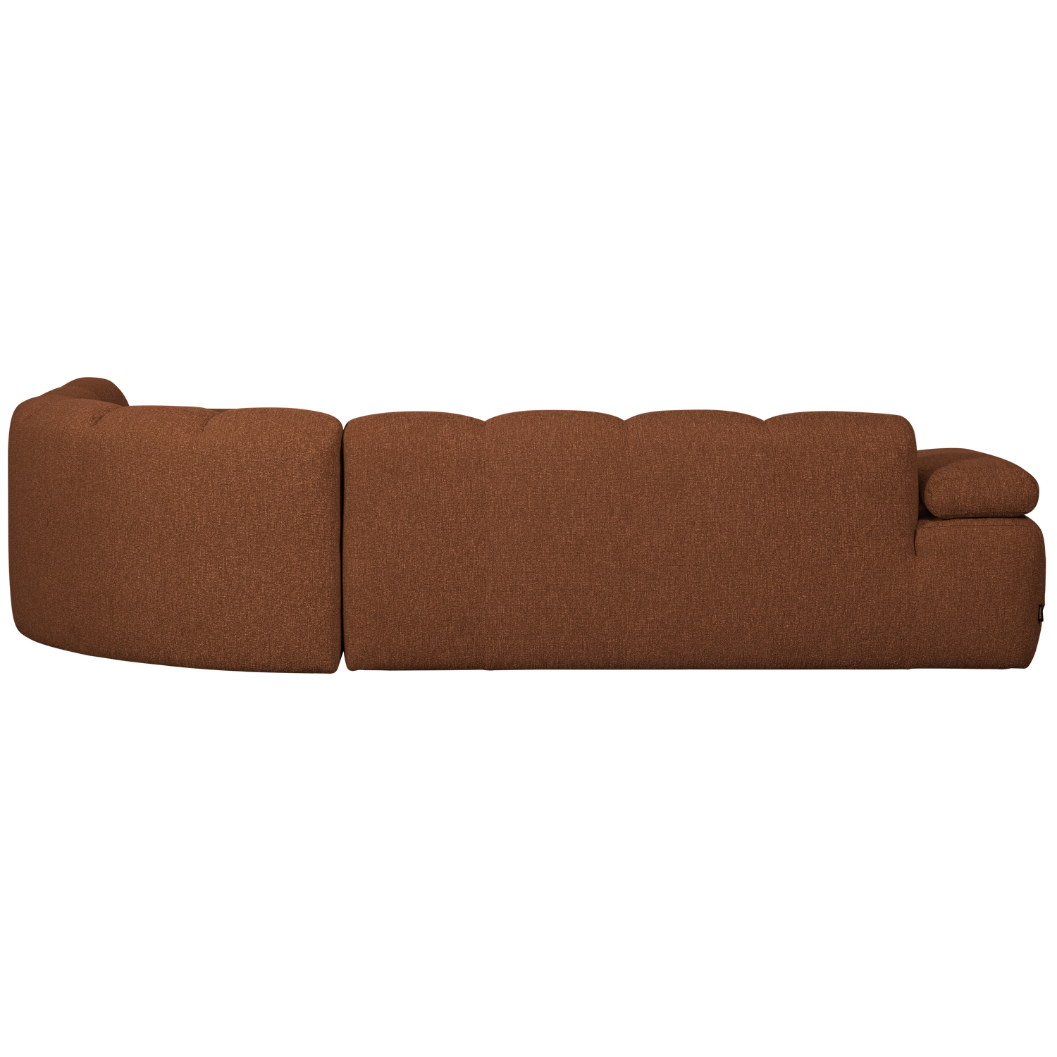 Modularer Ecksofa rechtsseitig für 6 Personen MOJO rostbraun meliert Boucle