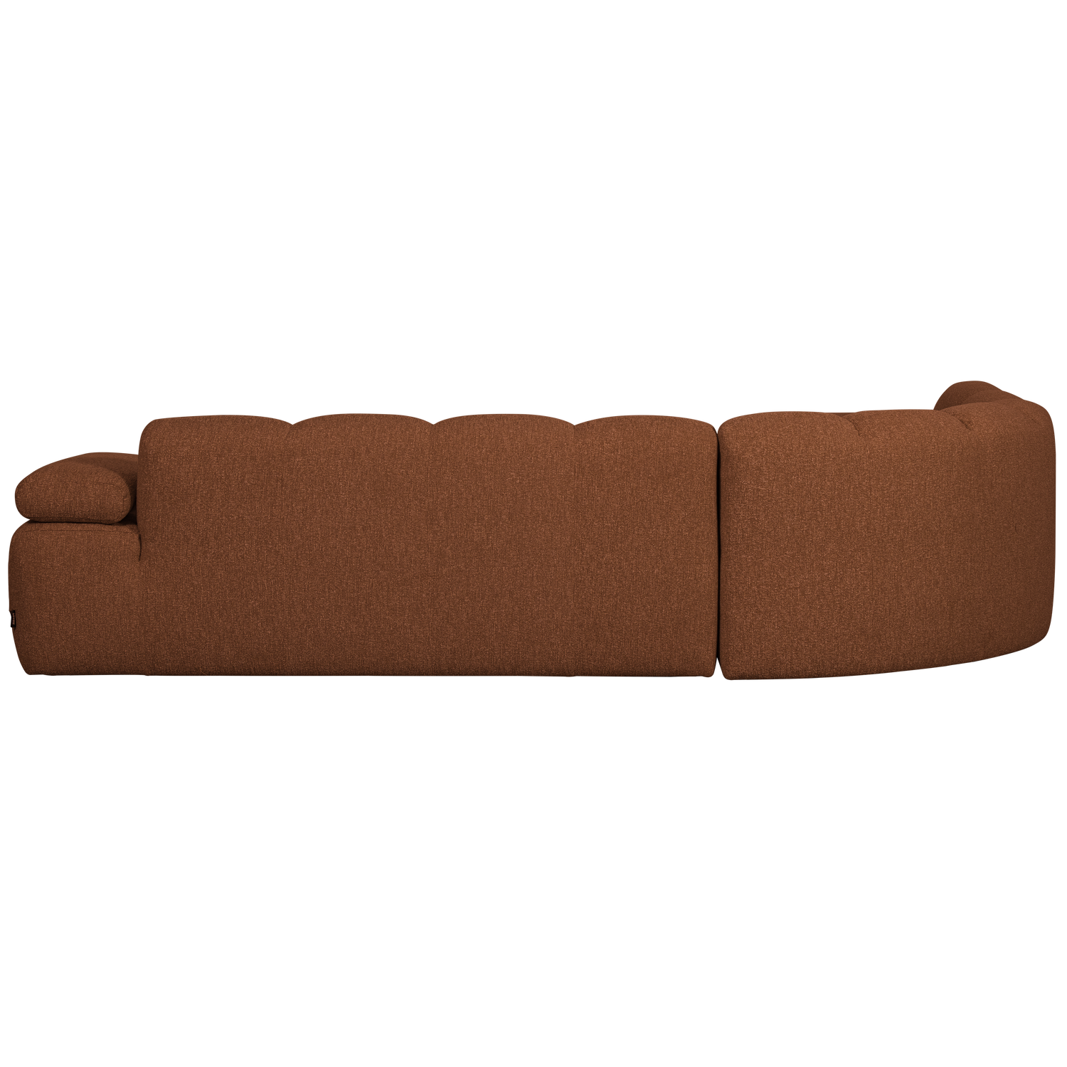 Modularer Ecksofa linksseitig für 6 Personen MOJO rostbraun meliert Boucle