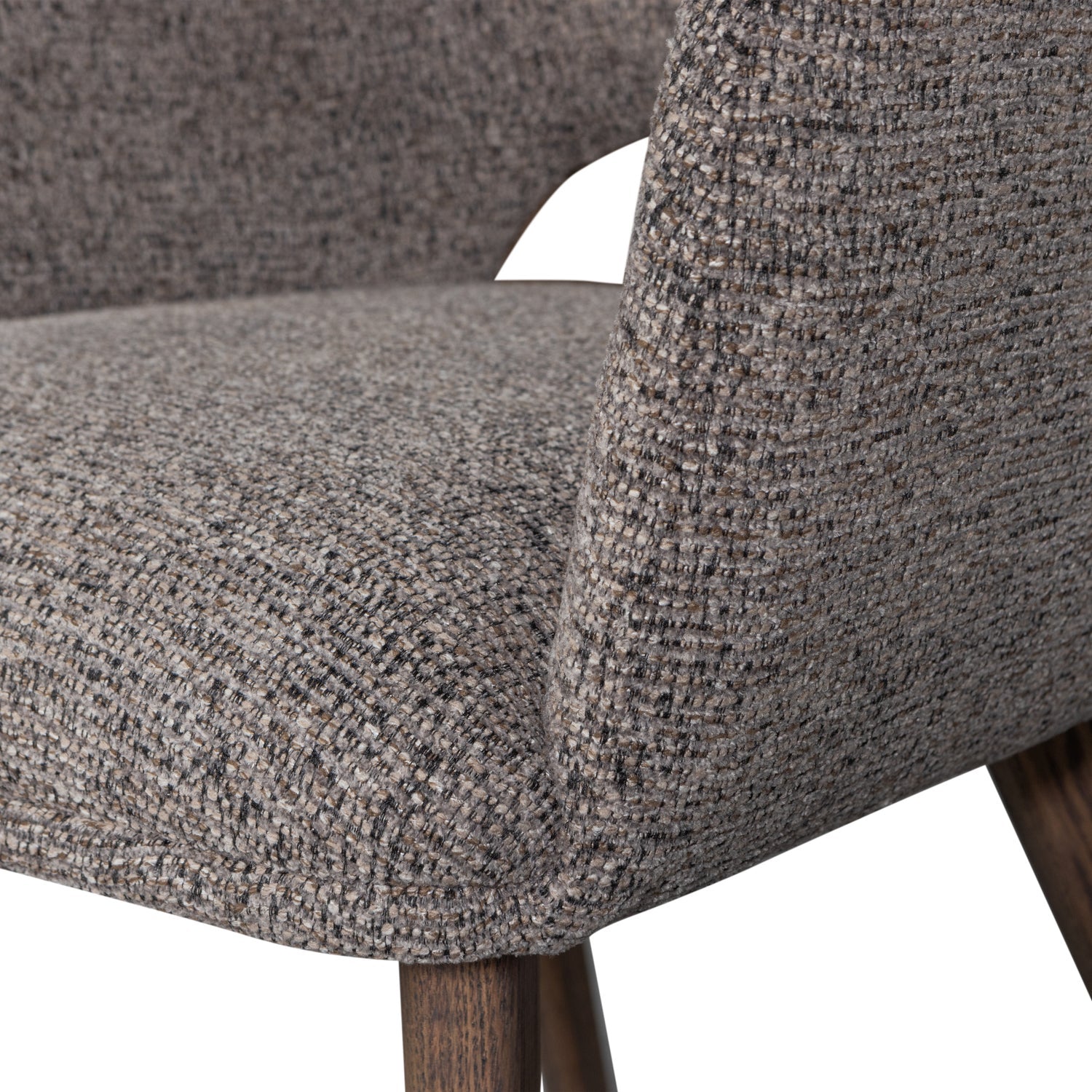 Sessel MURAT taupe mit dunkelbraunem Eichenfuß