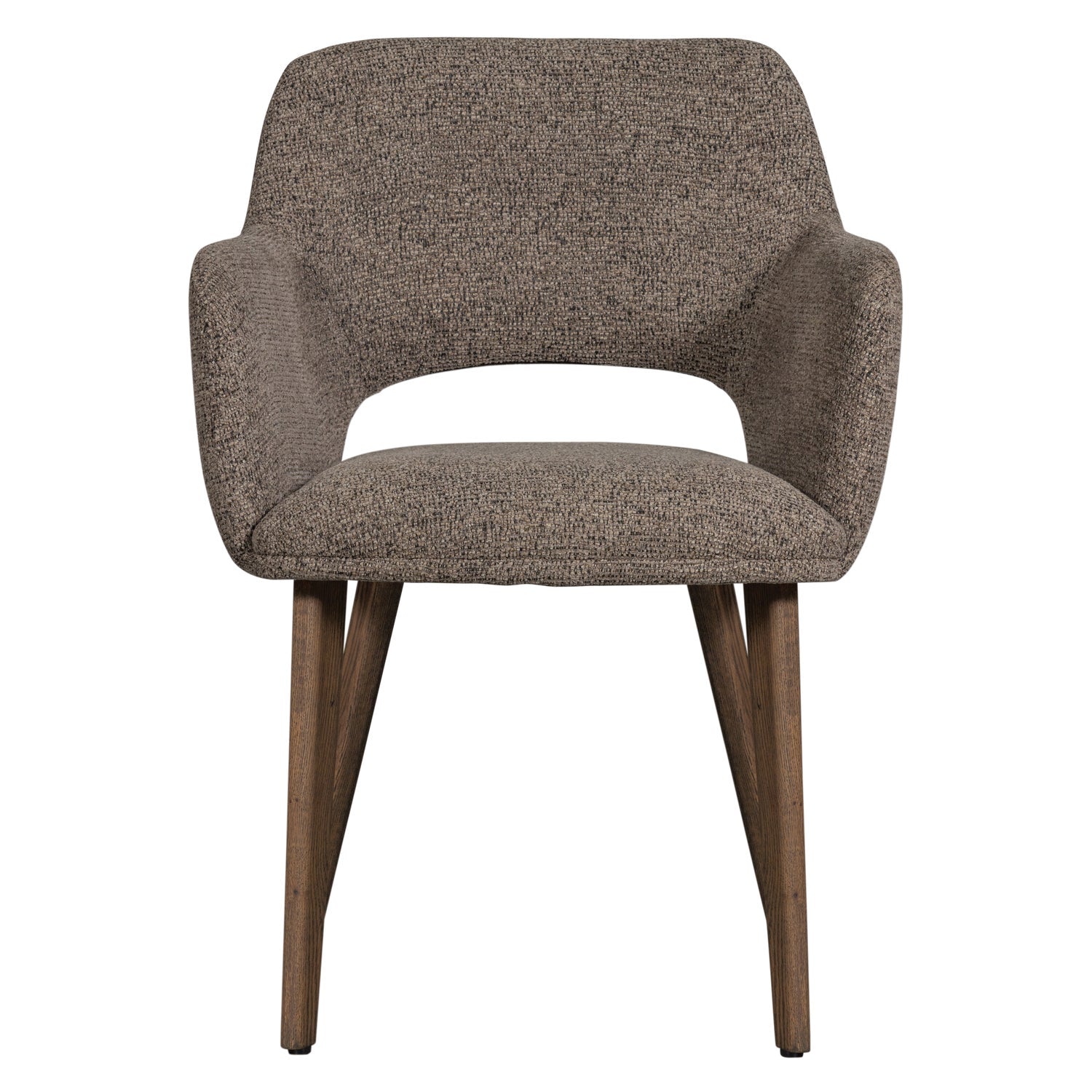 Sessel MURAT taupe mit dunkelbraunem Eichenfuß
