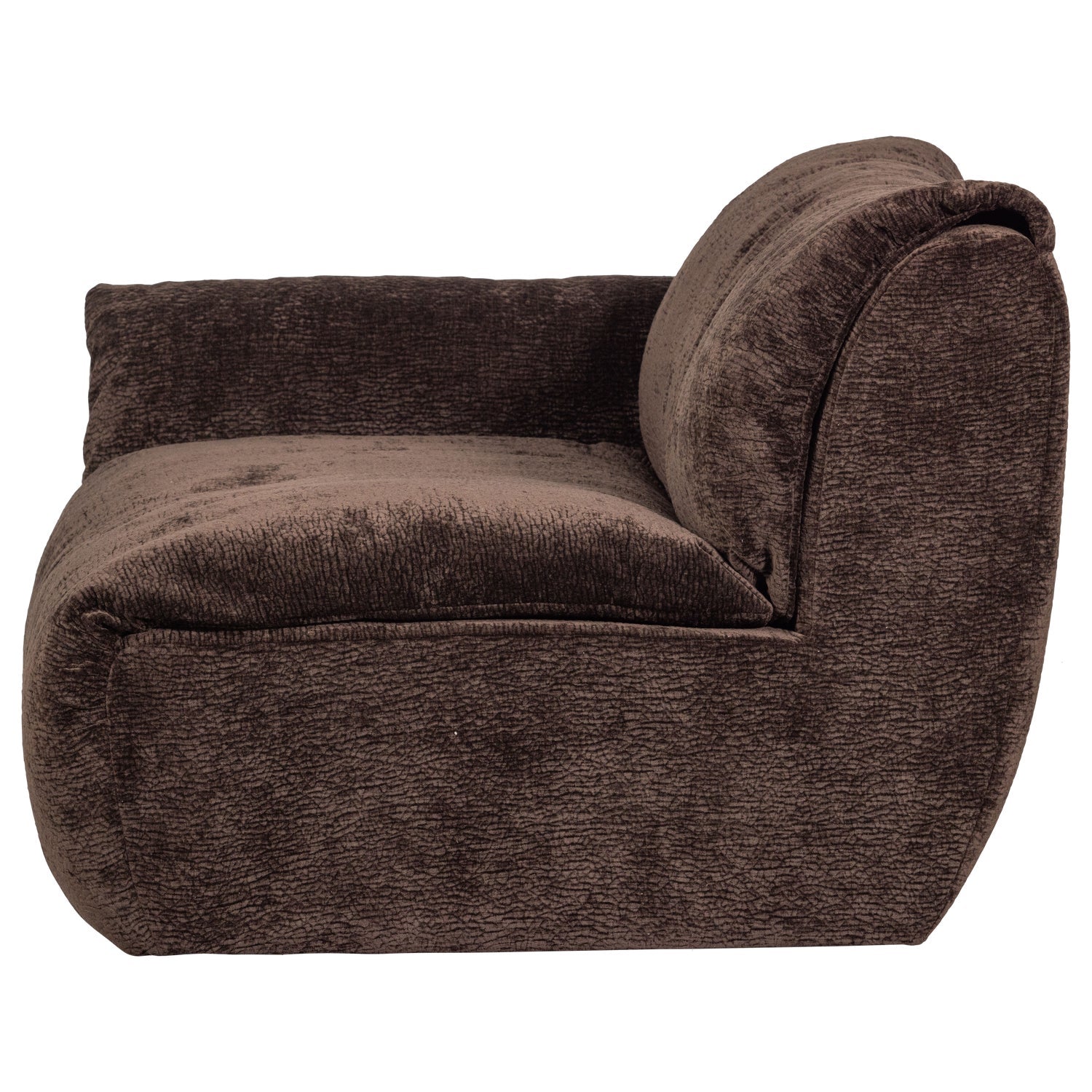 Modulares Sofa BAGGY 3D - linkes Element in Dunkelbraun